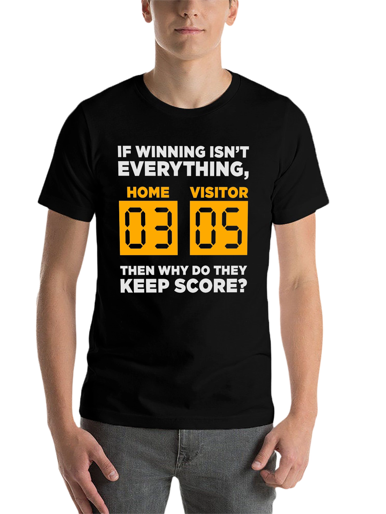 Black Funny Winning Isn't Everything Scoreboard Graphic T-Shirt view 7