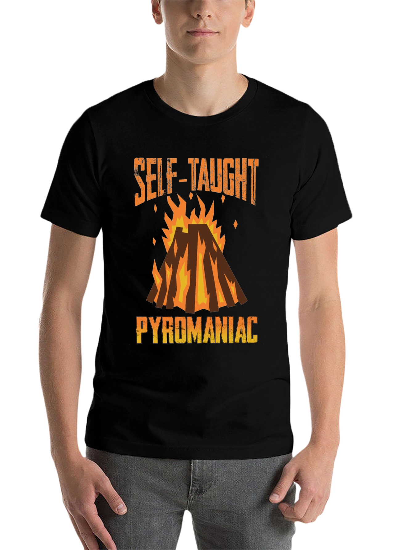 Black Self-Taught Pyromaniac Graphic Tee view 7