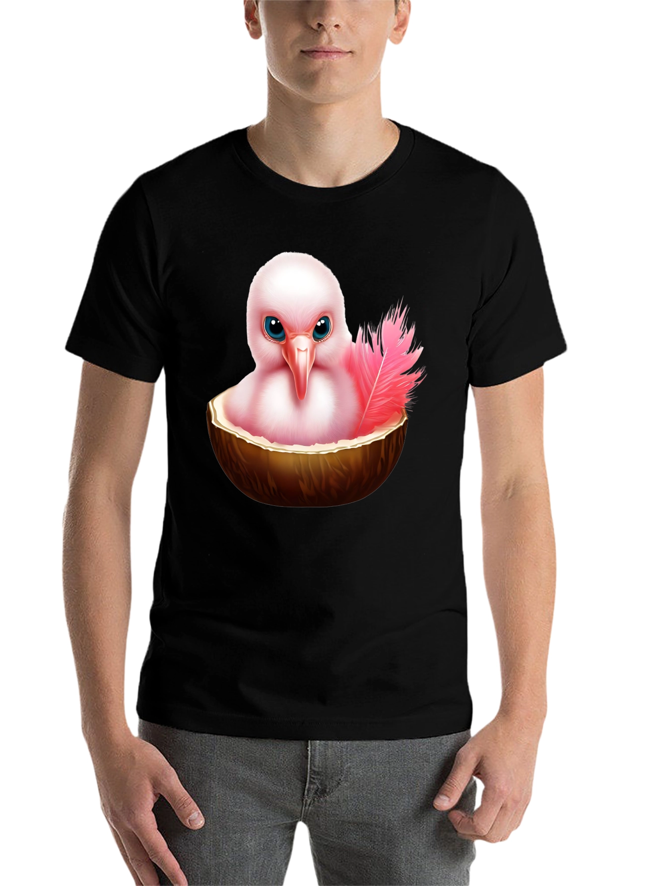 Humorous Bird in Coconut T-Shirt - 7