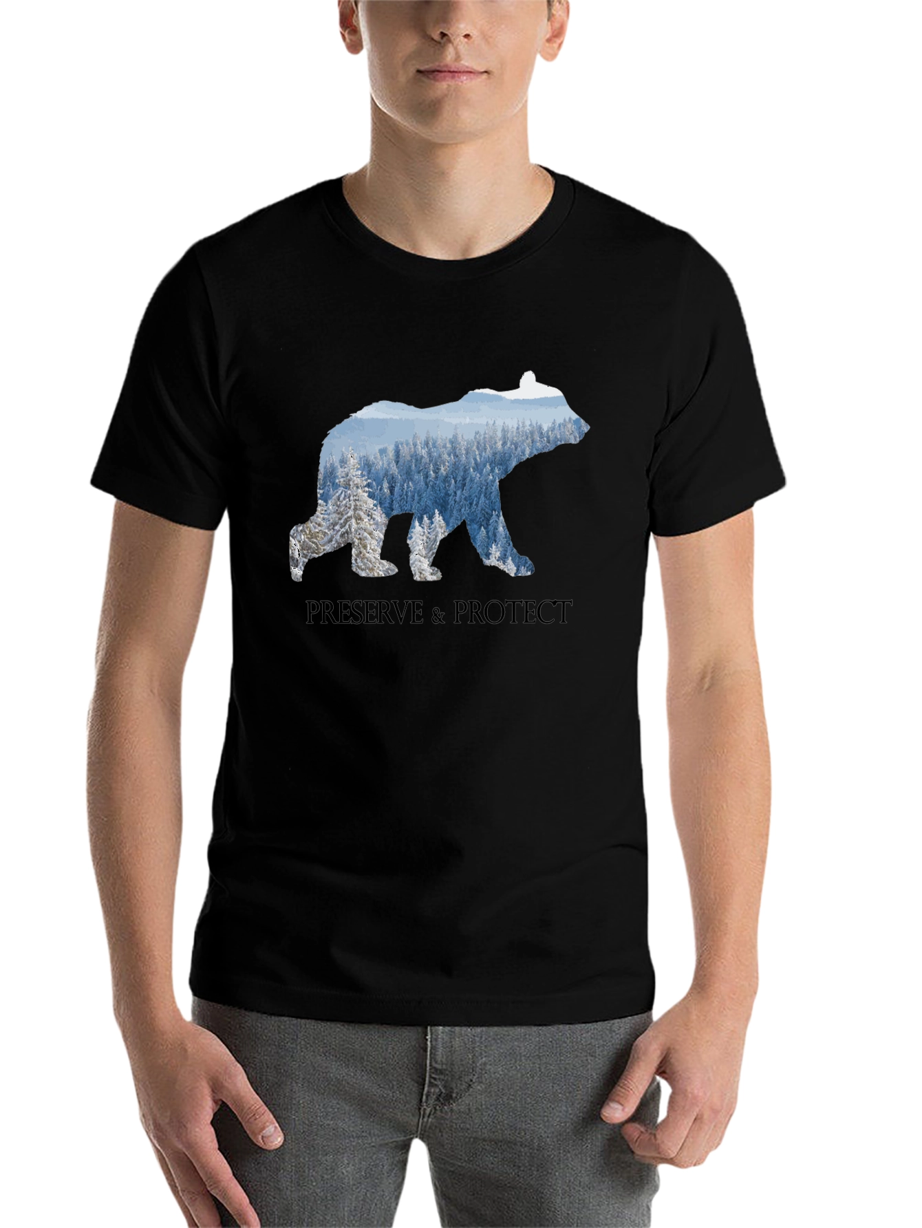 Black Preserve & Protect Bear Graphic T-Shirt view 7