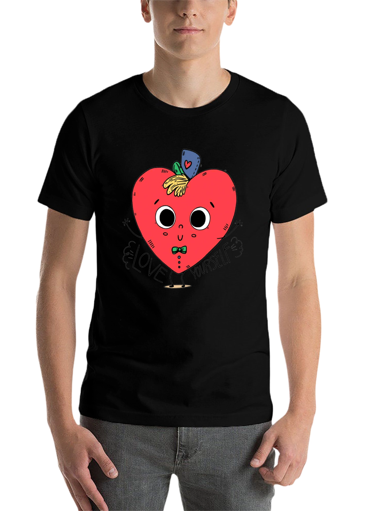 Black Love Yourself Heart Graphic T-Shirt view 7
