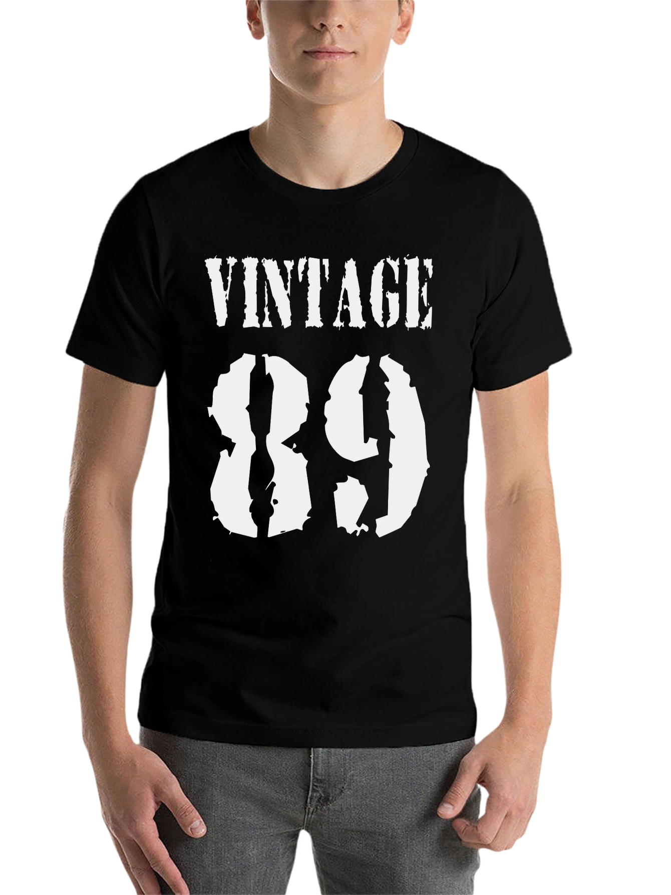 Black Vintage 89 Graphic T-Shirt - Classic Black Tee view 7