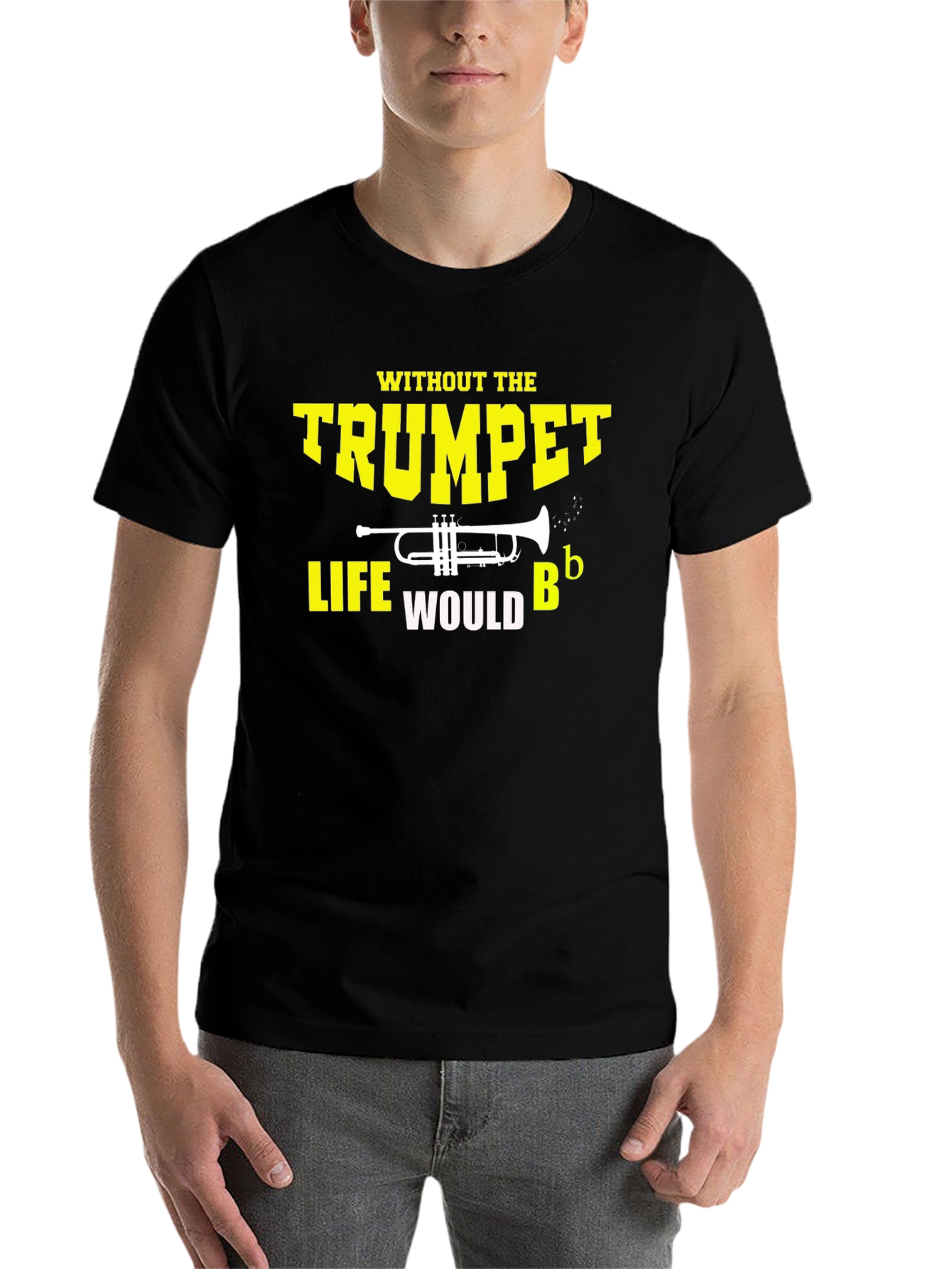 Black Trumpet Music Humor Graphic Tee view 7