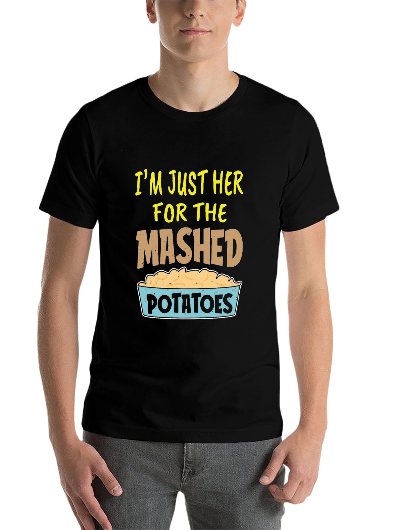 Black Mashed Potatoes Graphic T-Shirt, Foodie Tee view 7