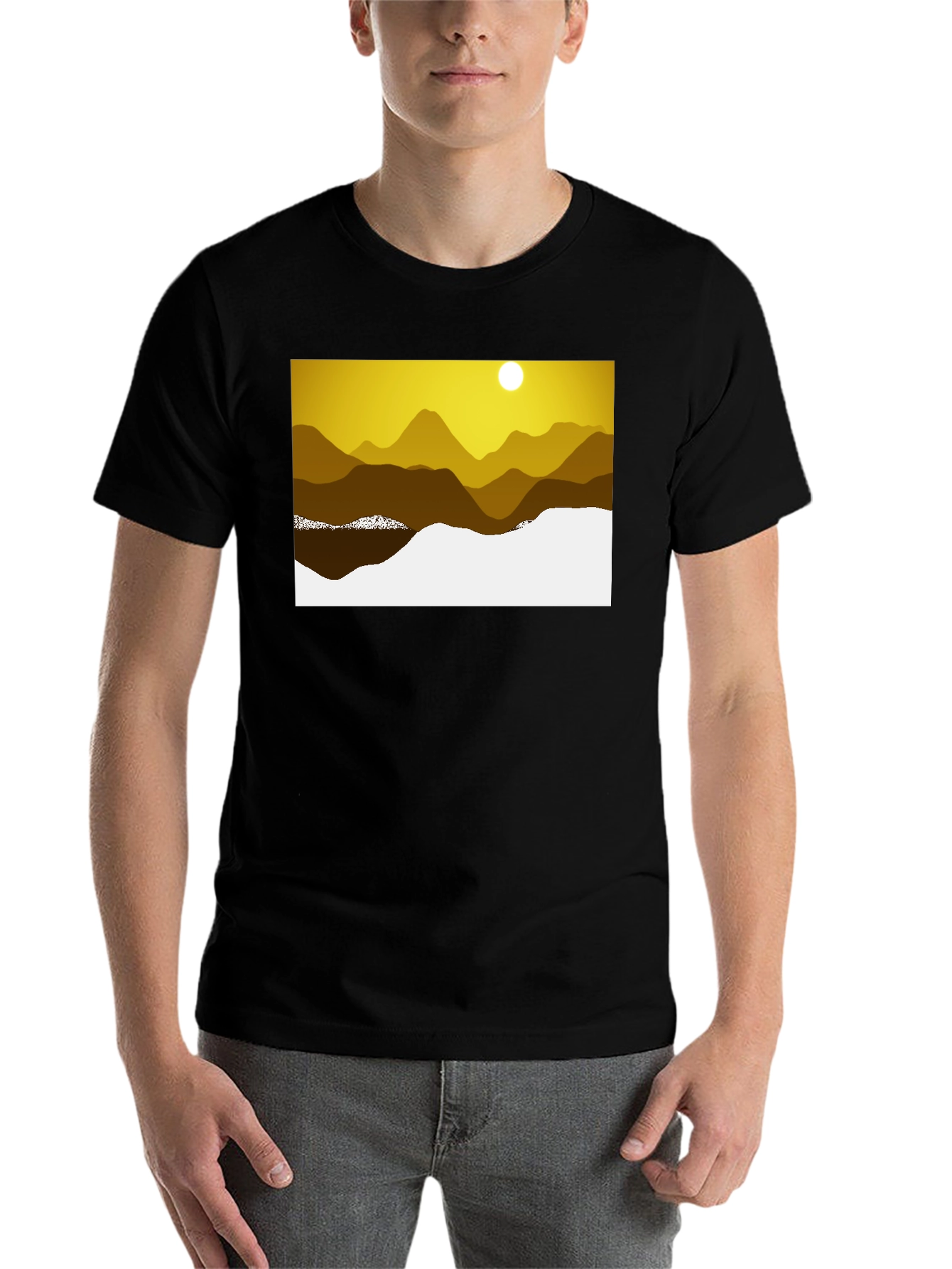 Black Scenic Mountain Graphic Tee view 7