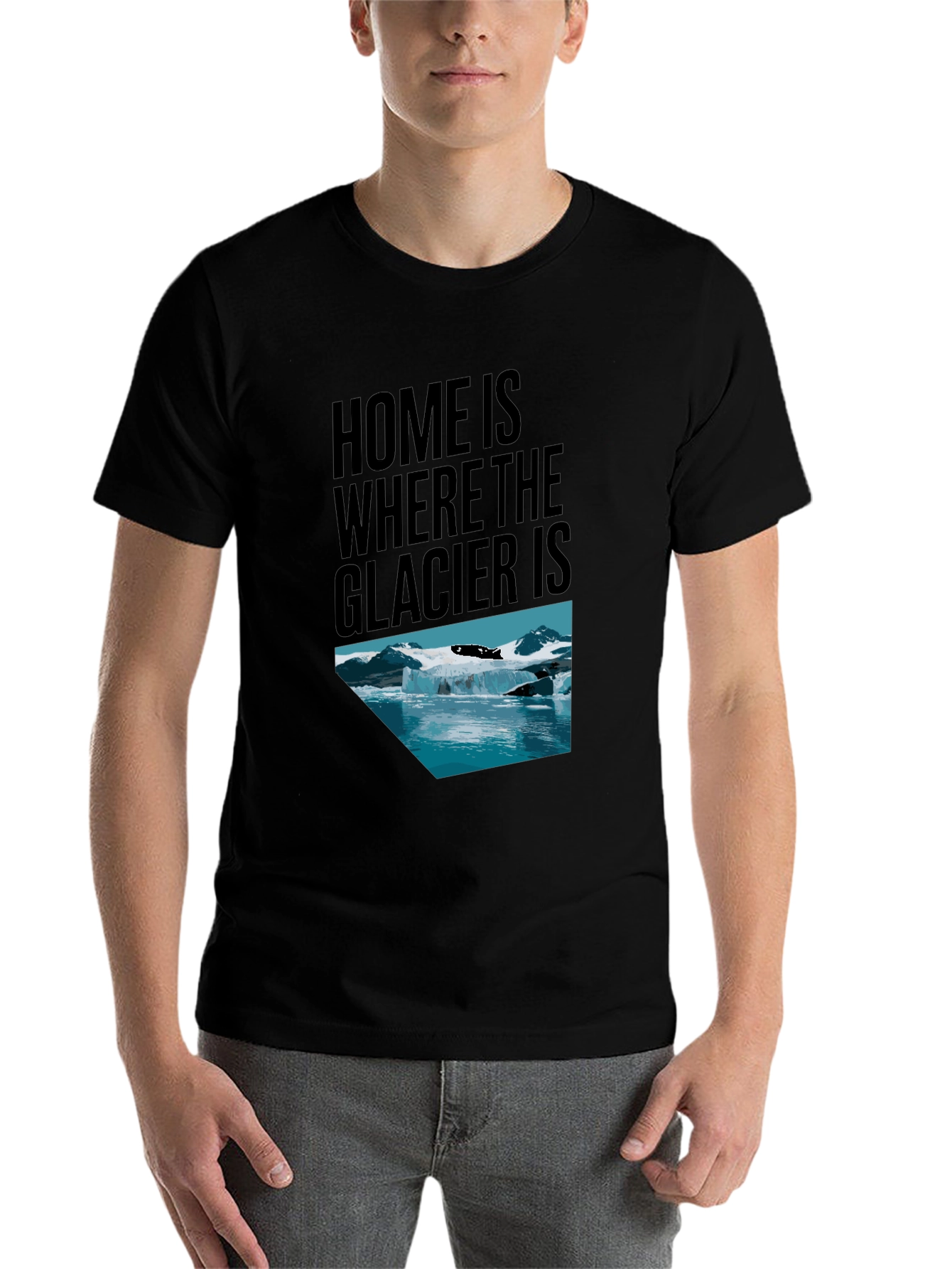 Black Glacier Graphic Tee: Home Is Where the Glacier Is T-Shirt view 7