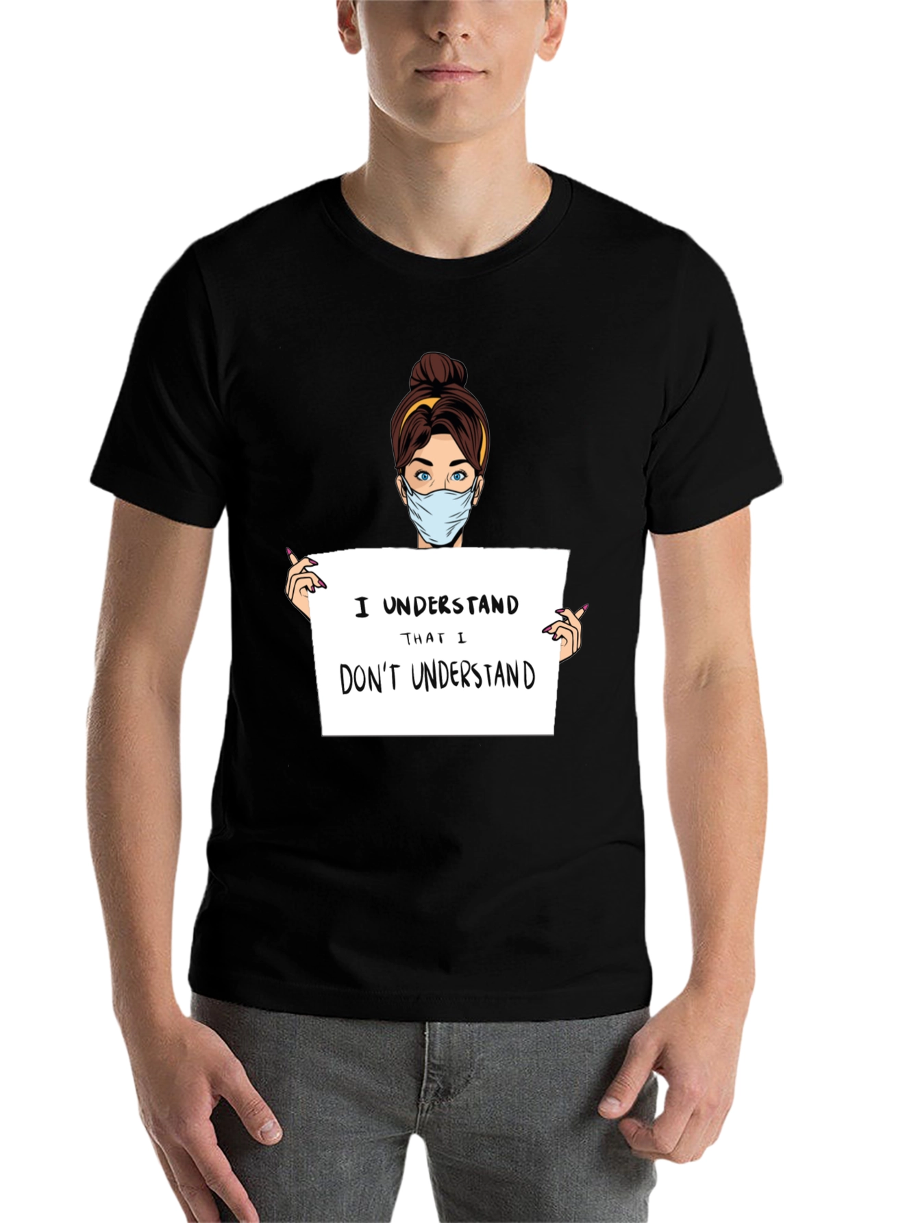 Black I Understand T-Shirt - Humorous Graphic Tee view 7