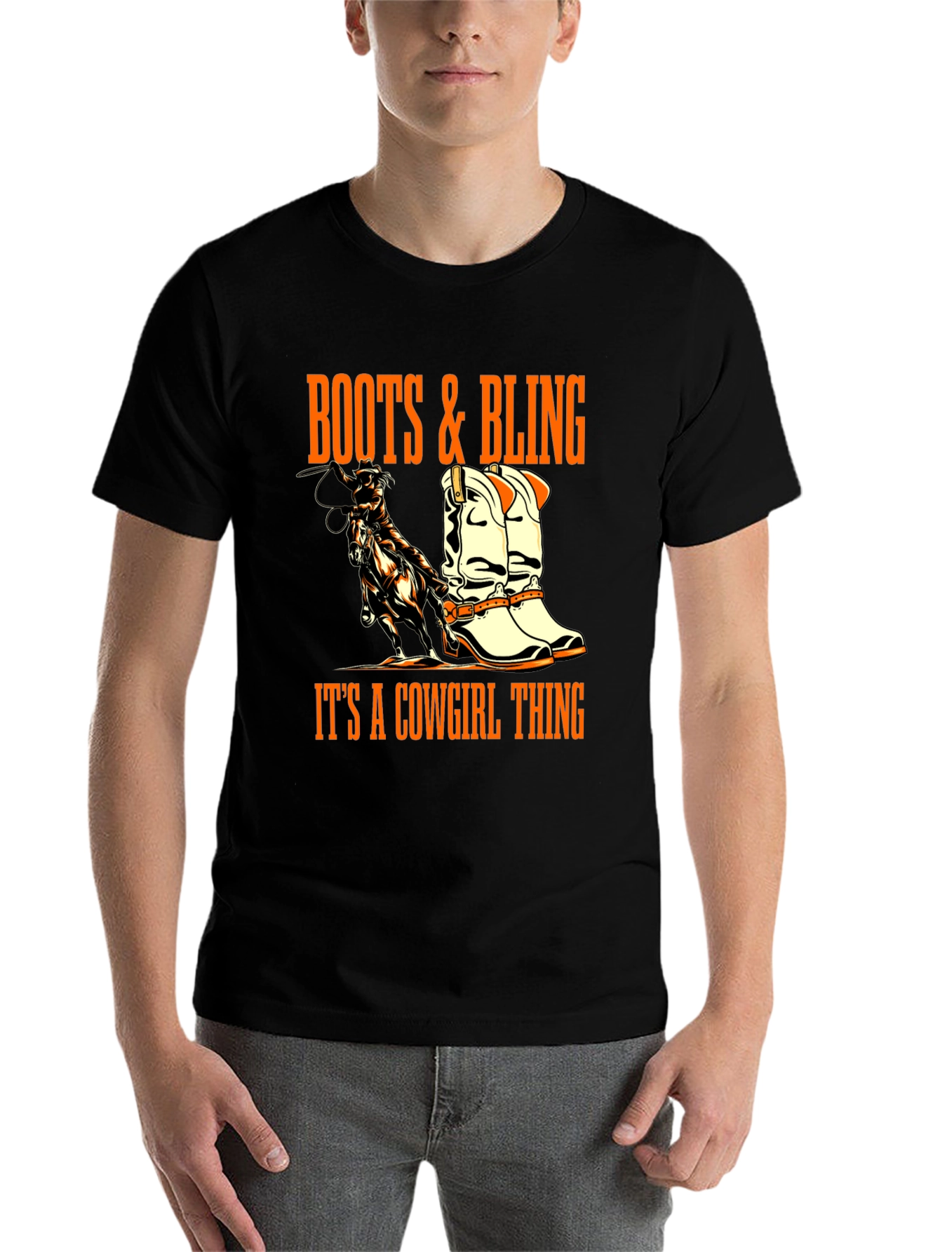 Black Boots & Bling Cowgirl T-Shirt view 7