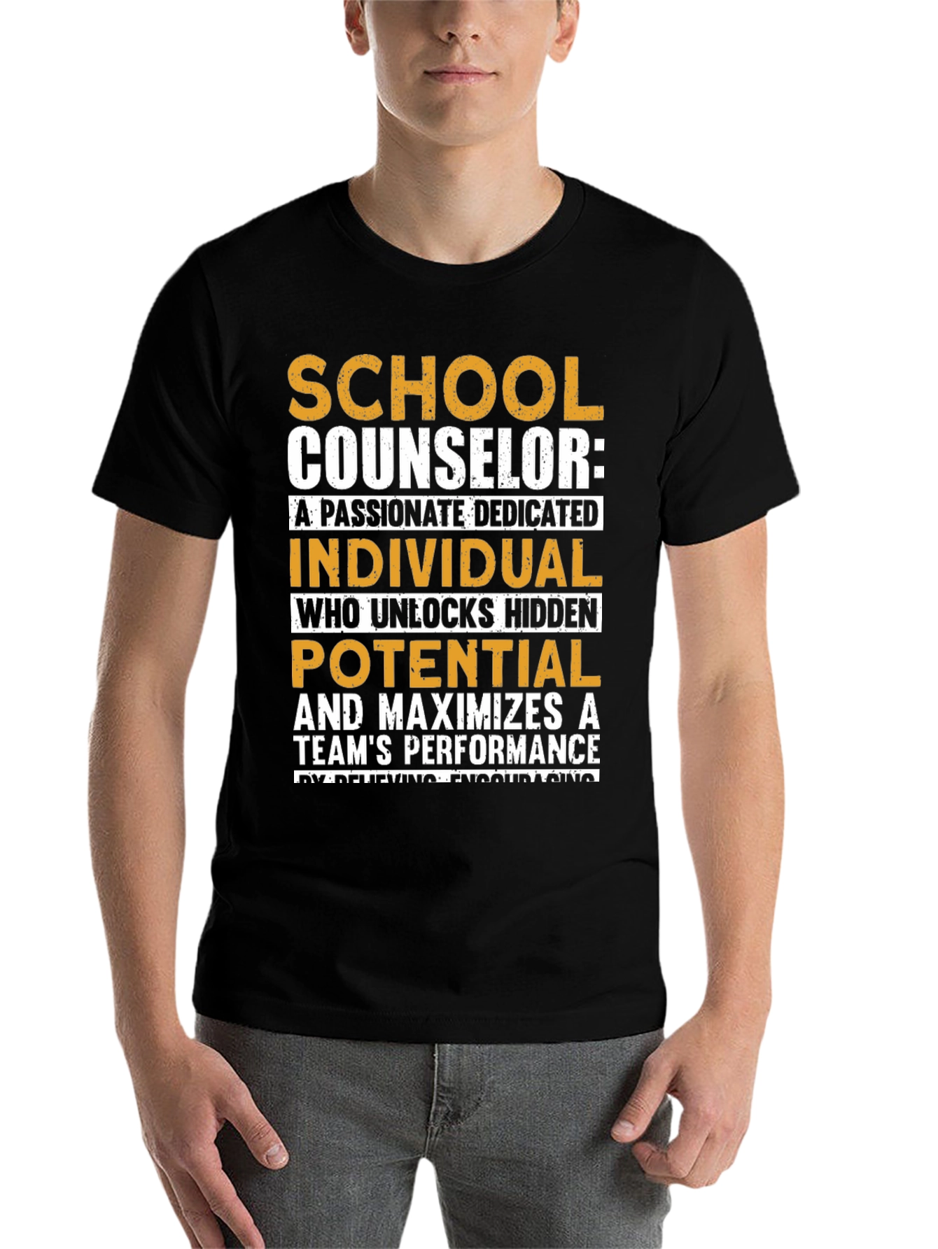 Black School Counselor Passionate Dedicated T-Shirt view 7