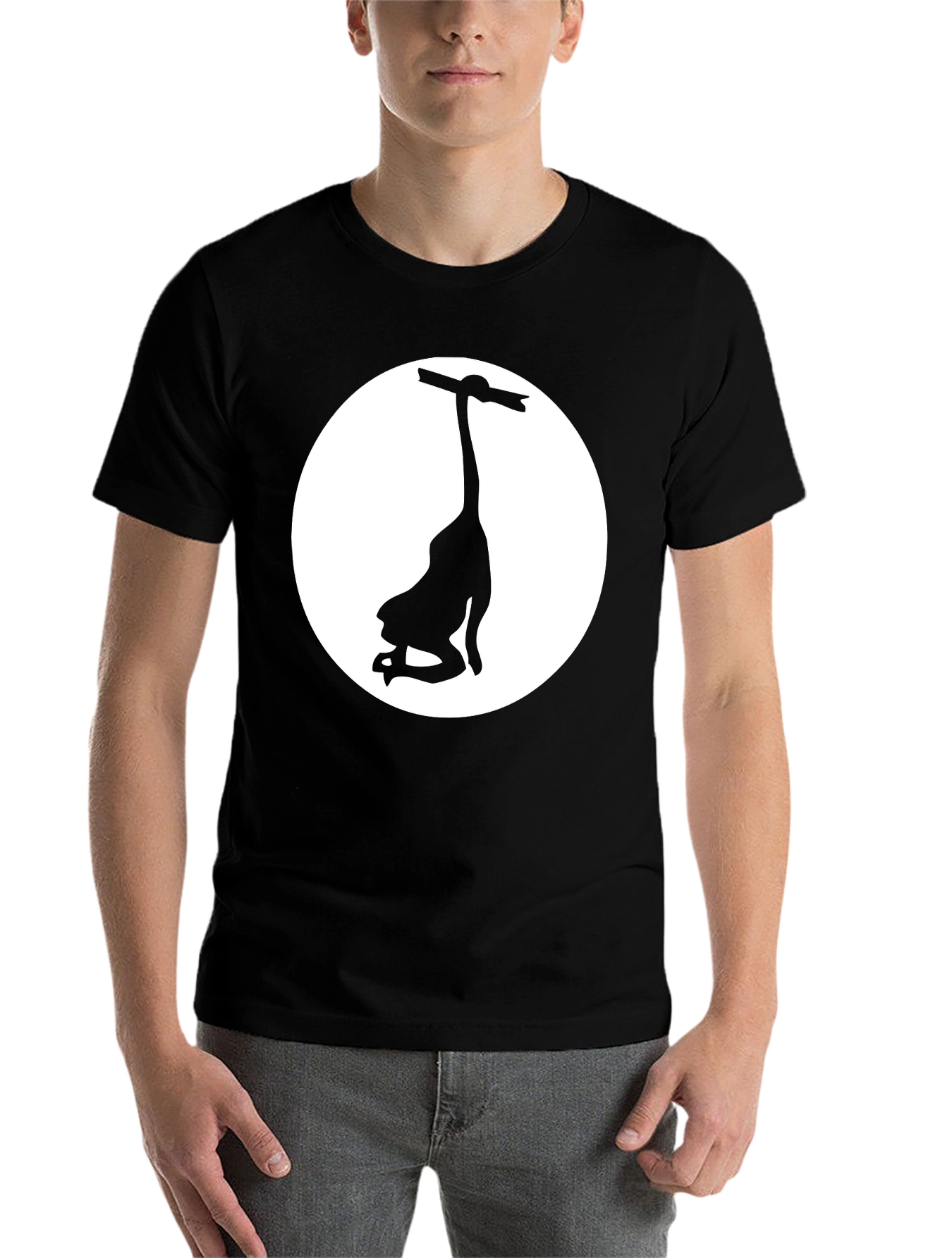 Black Unique Graphic Tee: Hang in There Design view 7