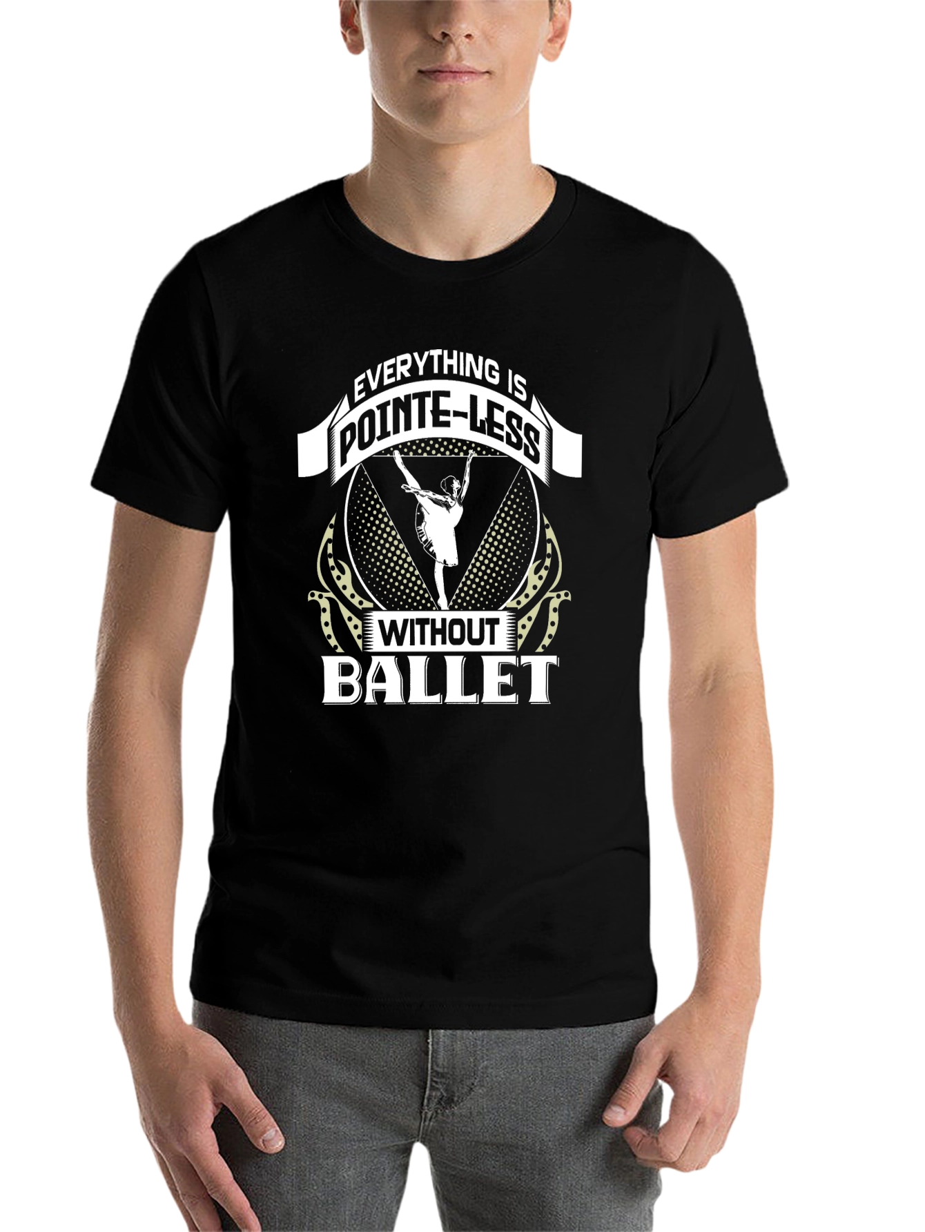 Black Pointe-Less Ballet T-Shirt: Dance Passion Apparel view 7