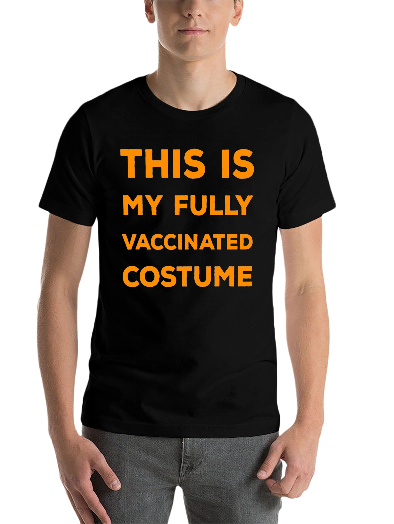 Black Fully Vaccinated Costume T-Shirt - Funny Halloween view 7