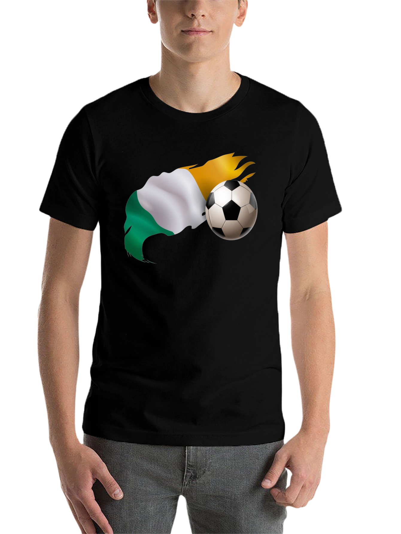 Black Soccer Flag Graphic Tee - Black T-Shirt view 7