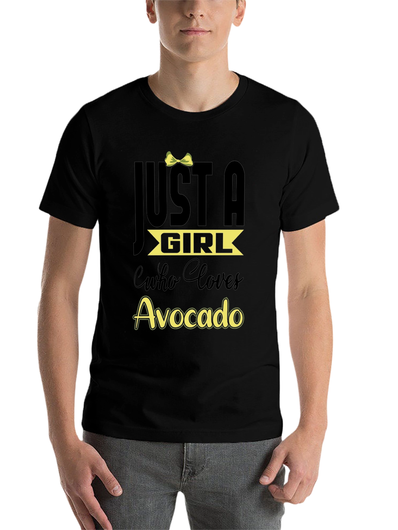 Black Just a Girl Who Loves Avocado T-Shirt view 7