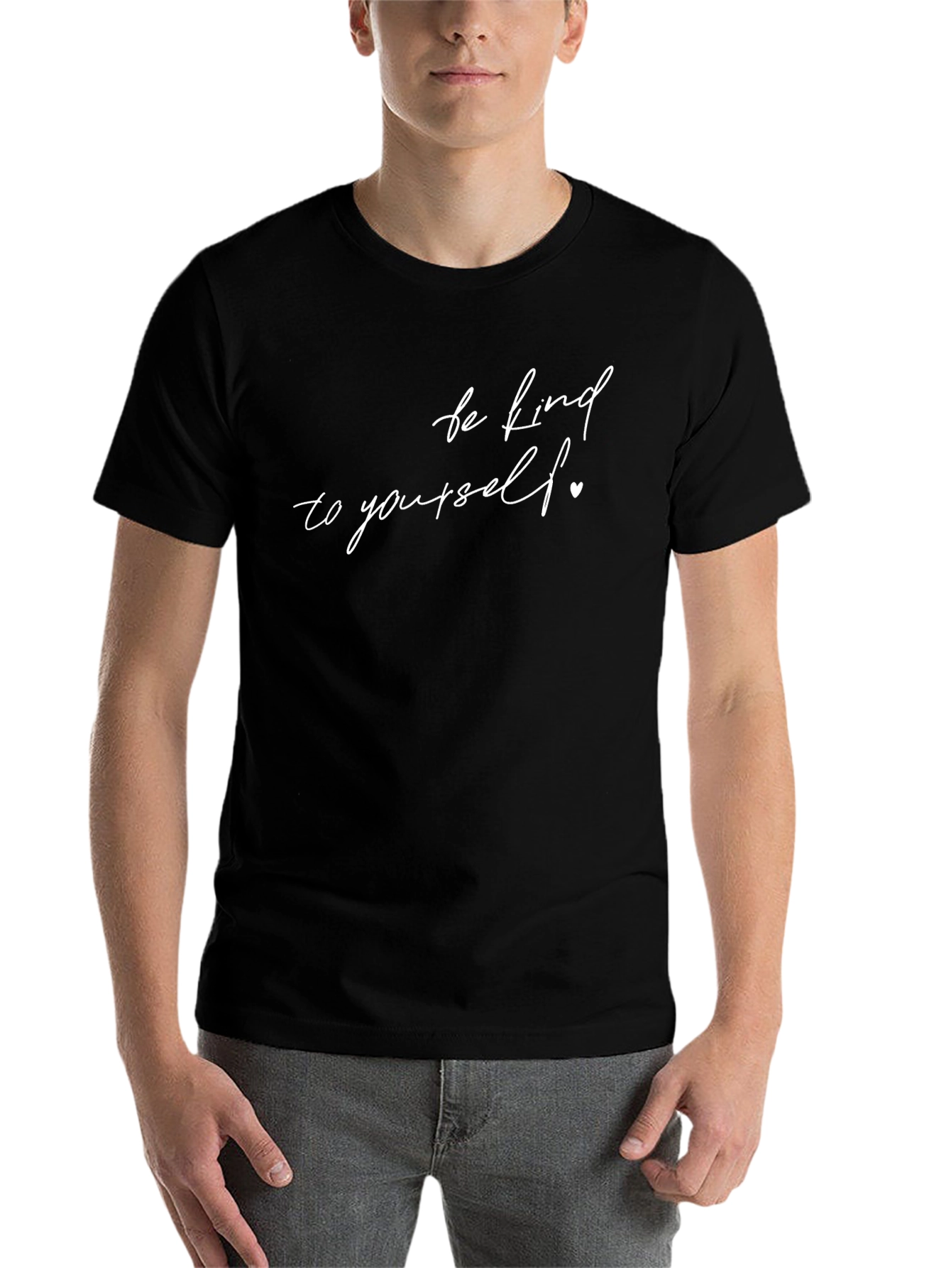 Black Kindness T-Shirt - Be Kind to Yourself - Unisex view 7