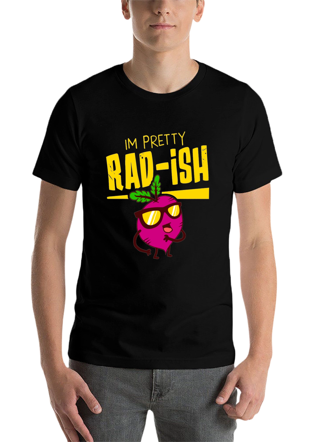 Black Rad-ish Graphic Tee - Funny Vegan T-Shirt view 7