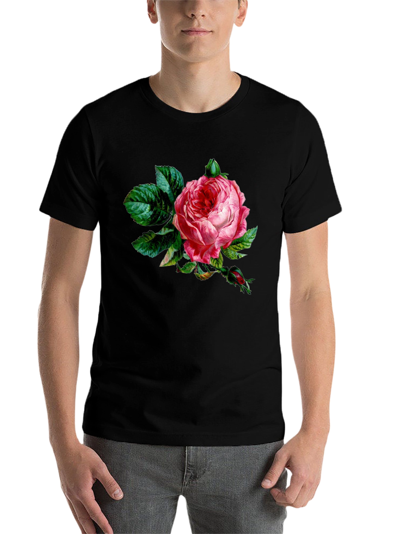 Black Rose Graphic Black T-Shirt view 7