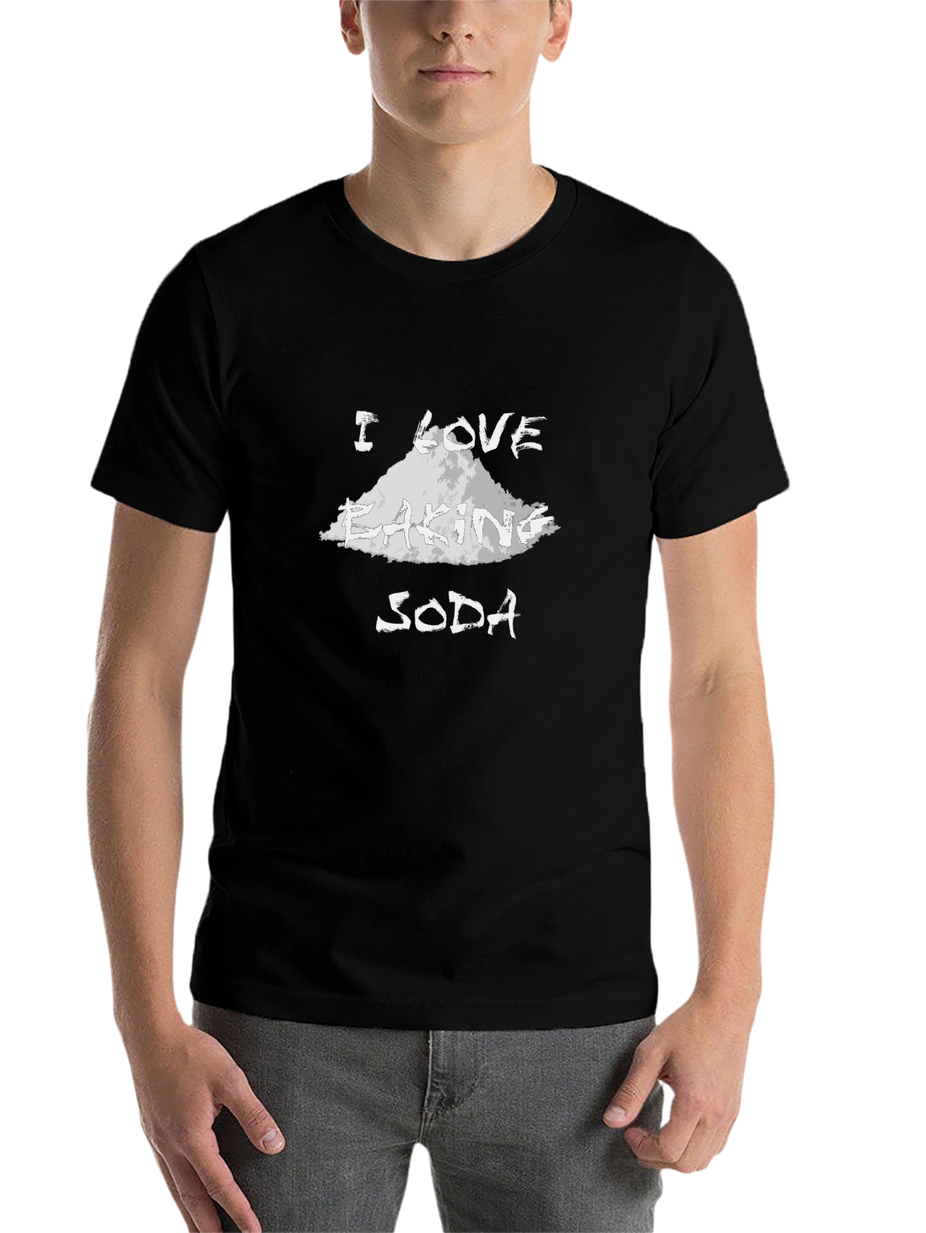 Black I Love Baking Soda Funny Graphic T-Shirt view 7