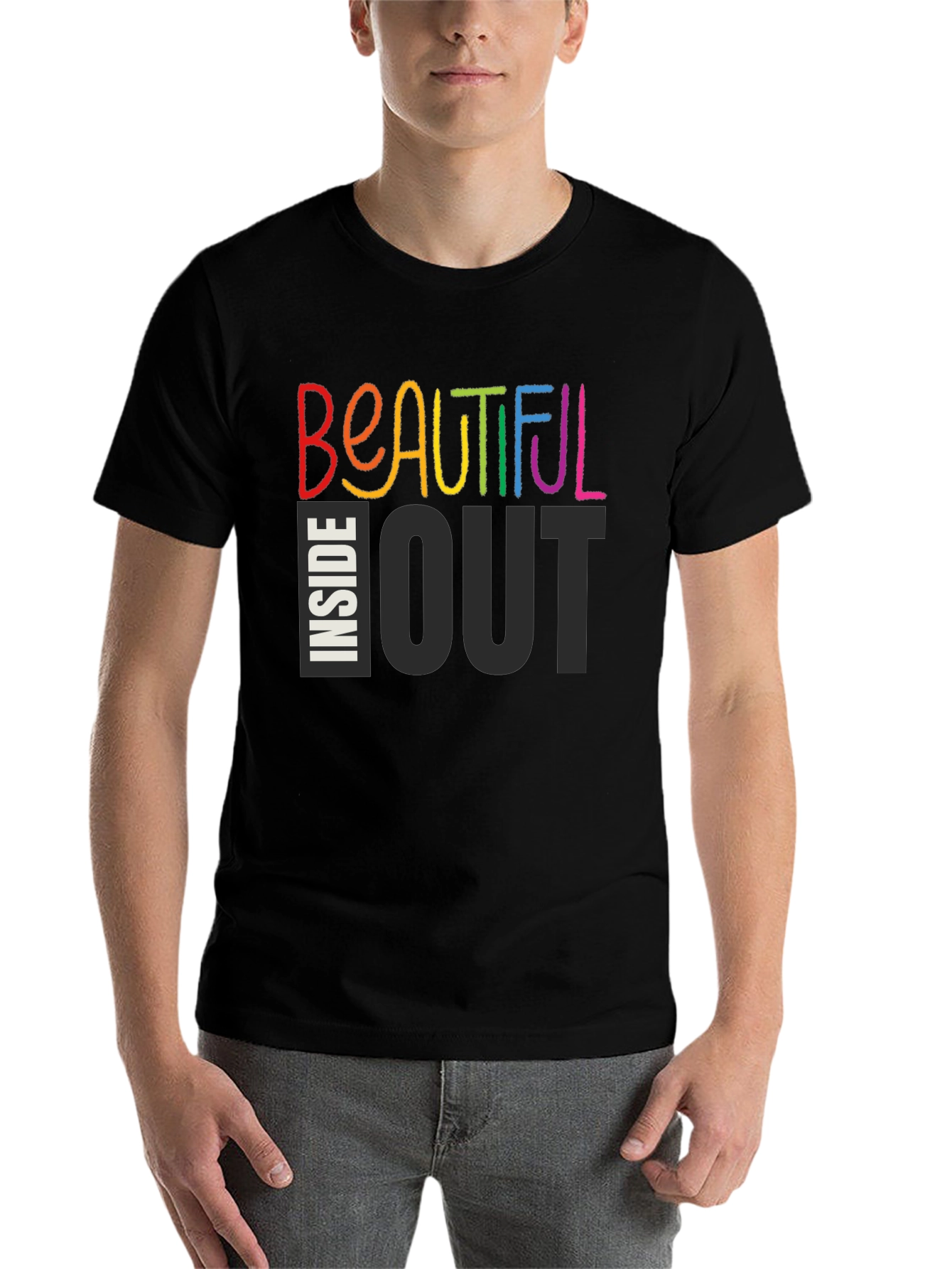 Black Beautiful Inside Out Graphic T-Shirt view 7