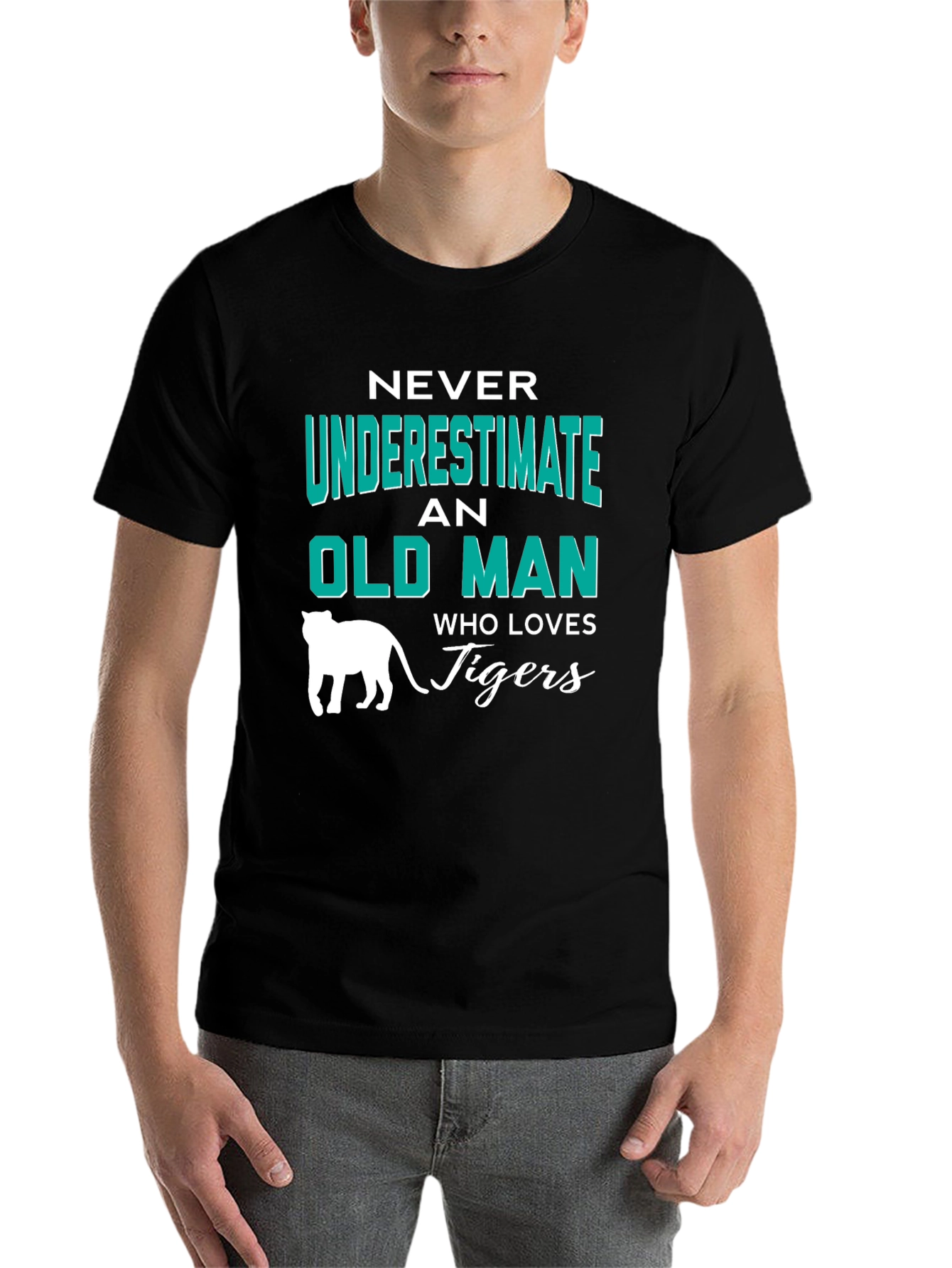 Black Never Underestimate an Old Man Who Loves Tigers T-Shirt view 7