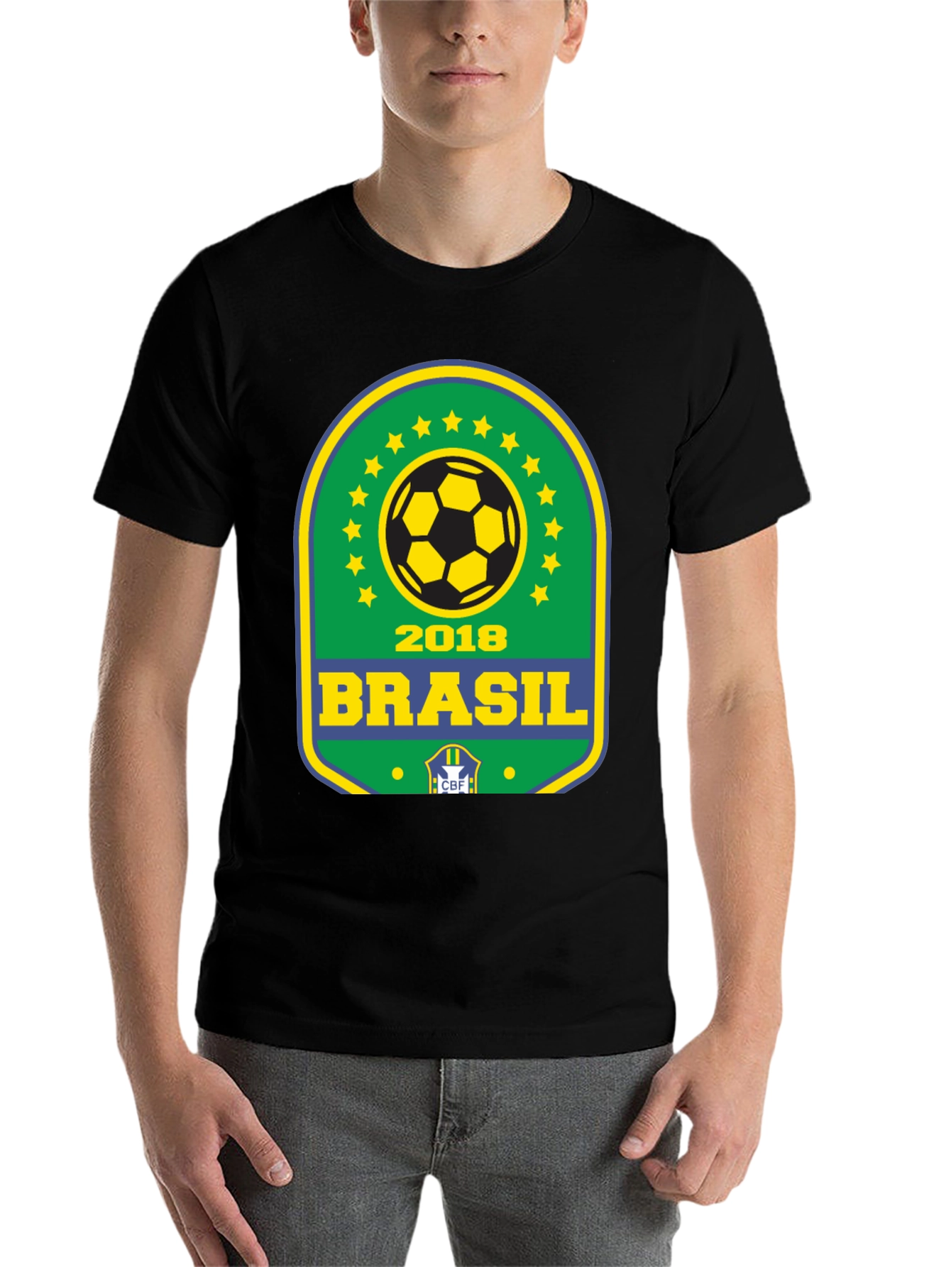 Black Brazil 2018 Soccer T-Shirt view 7