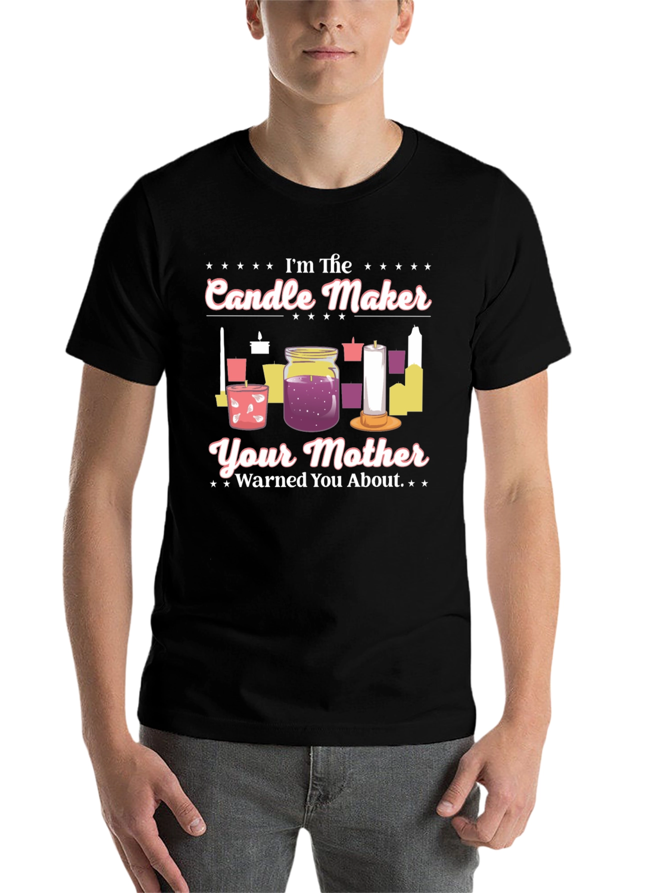 Black Candle Maker T-Shirt - Novelty Graphic Tee view 7
