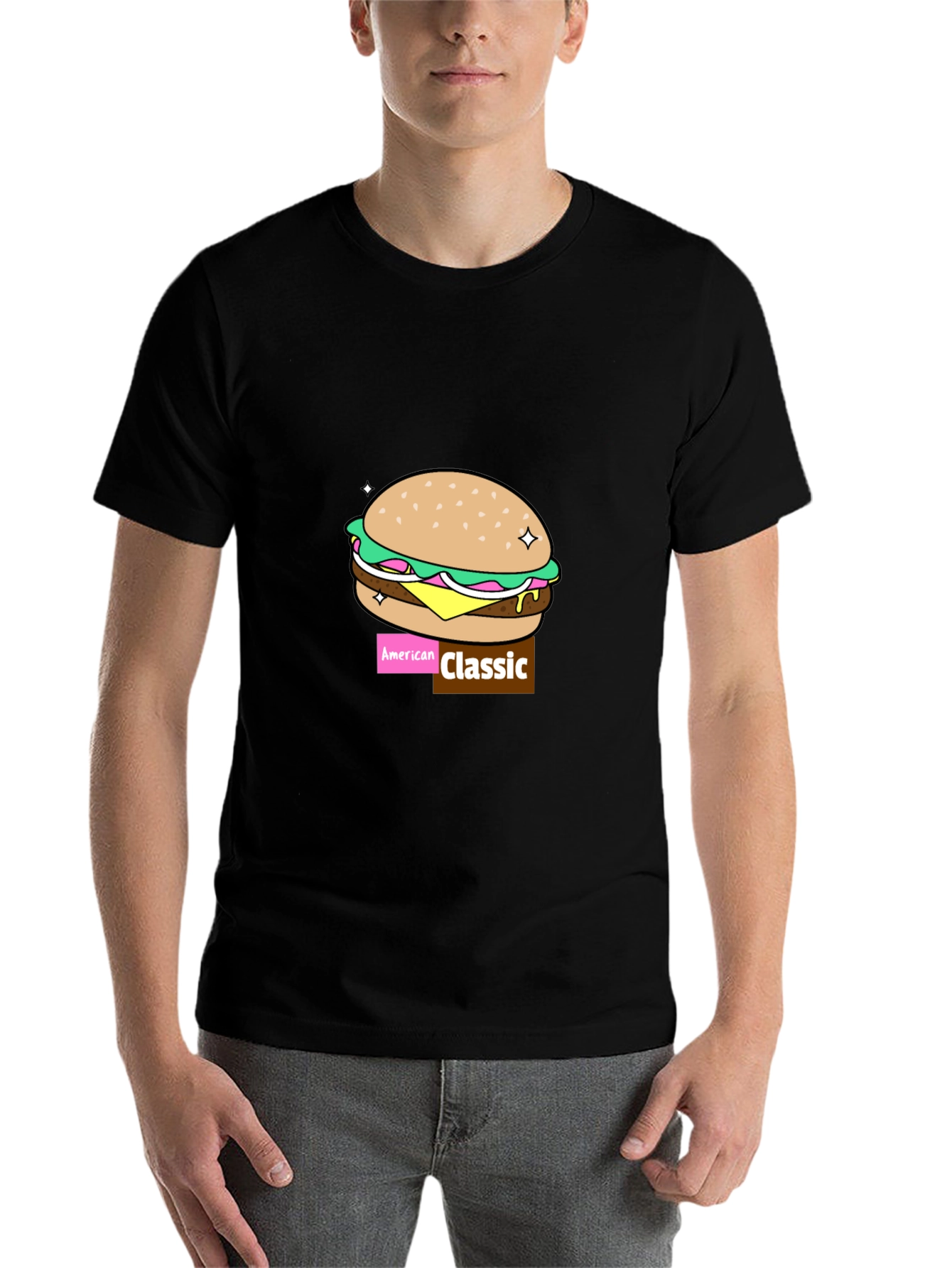 Black American Classic Burger Graphic Tee view 7