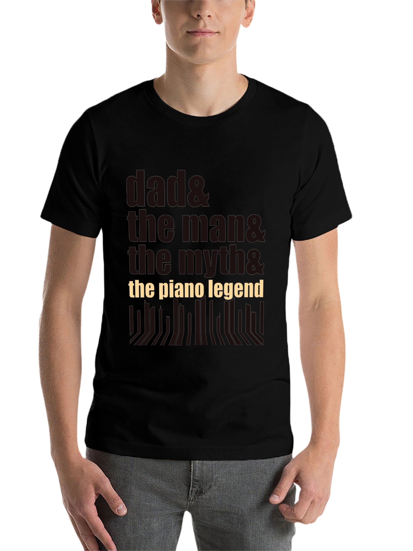 Black Dad Piano Legend Graphic Tee - Father's Day Gift Idea view 7
