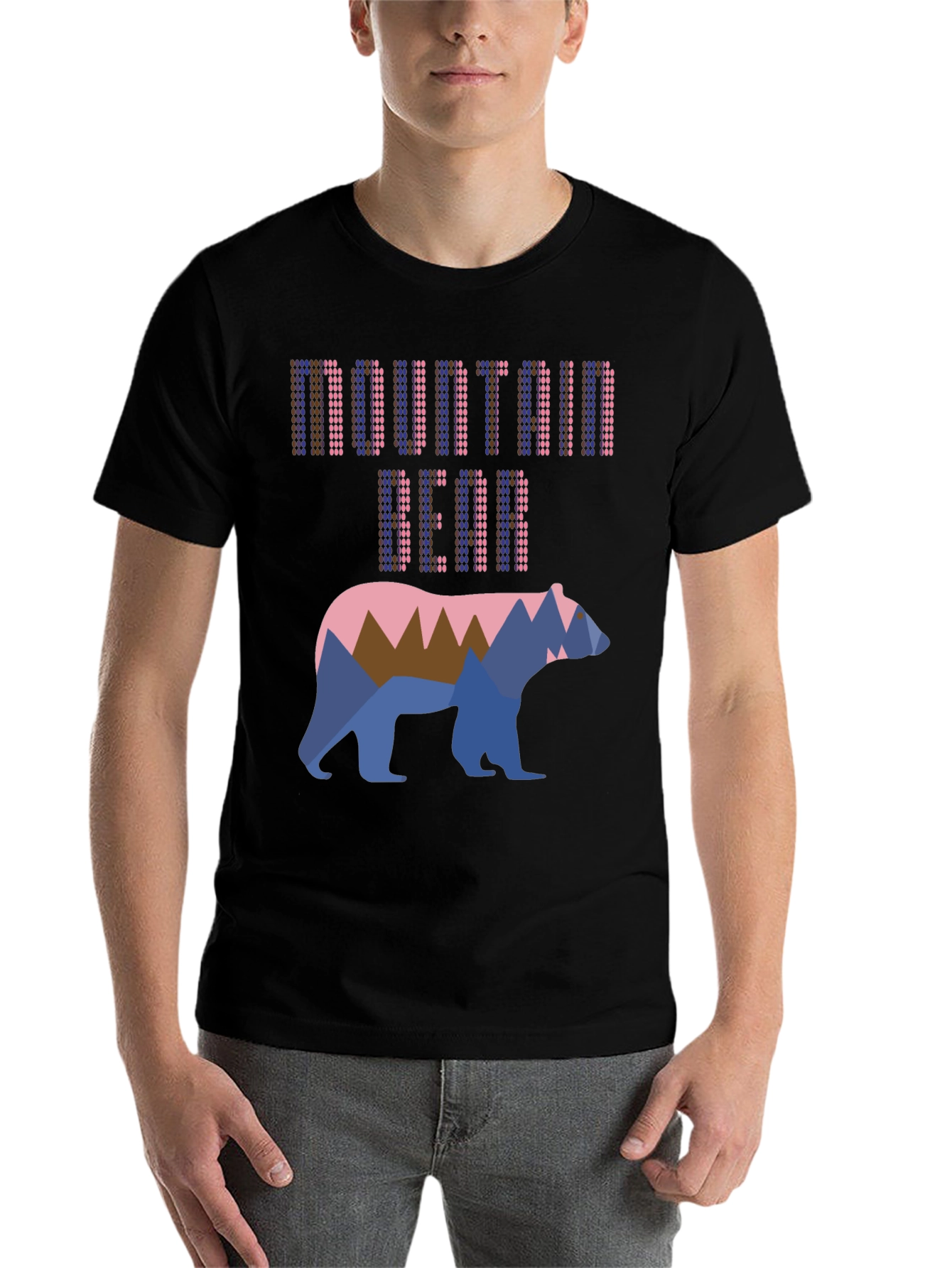 Black Mountain Bear Graphic T-Shirt - Cool Outdoor Design view 7