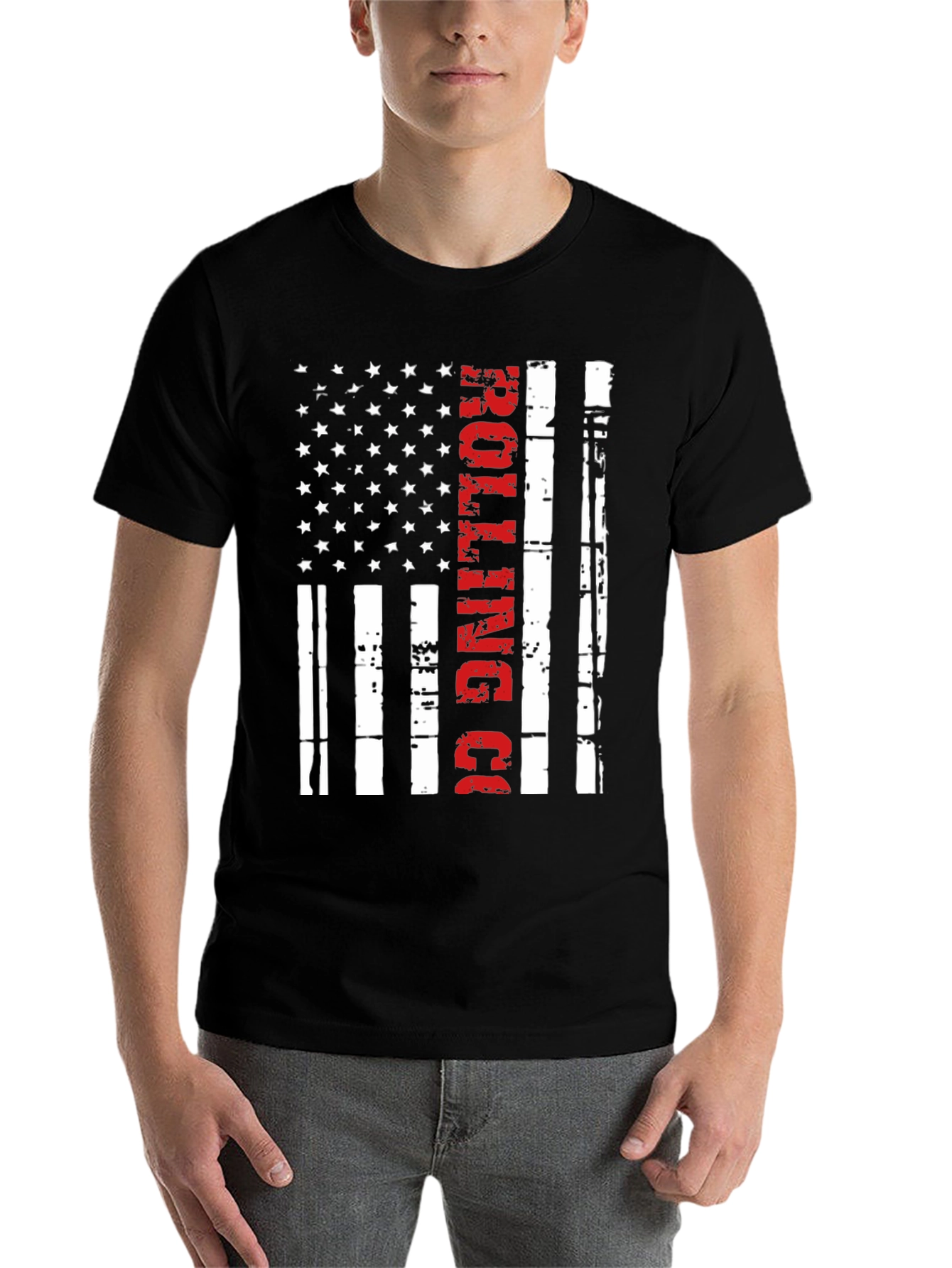 Black Rolling Co. American Flag T-Shirt view 7
