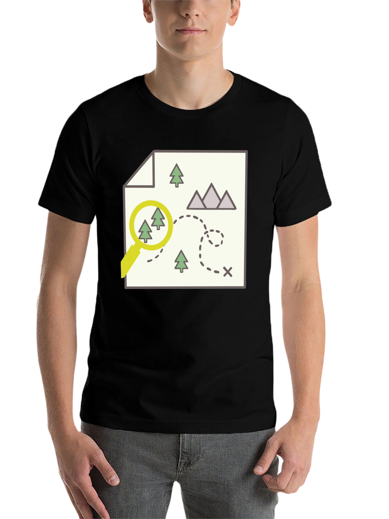 Black Adventure Map Graphic Tee - Find Your Way view 7