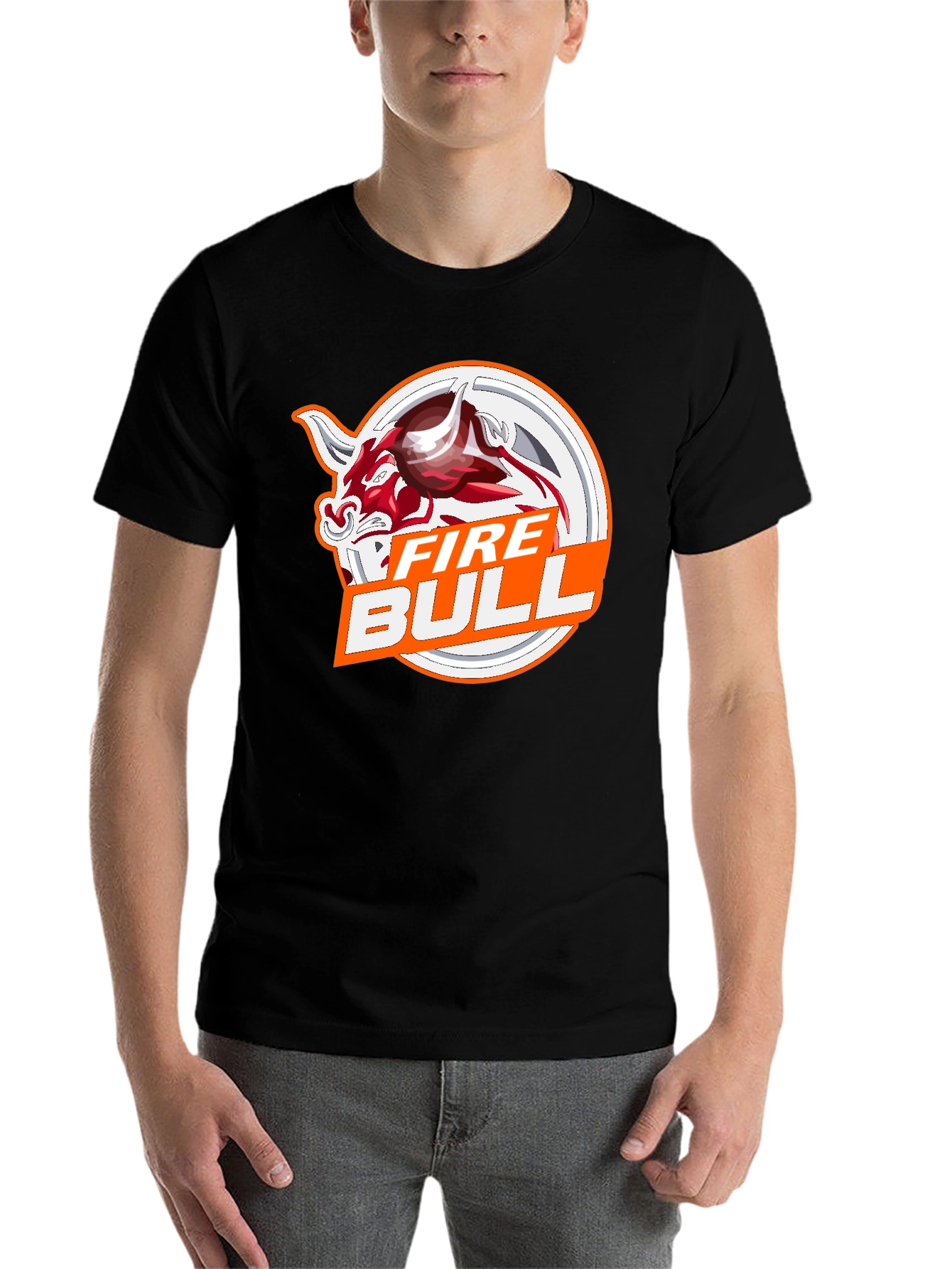 Black Fire Bull Graphic Tee - Stylish Black Cotton T-Shirt view 7