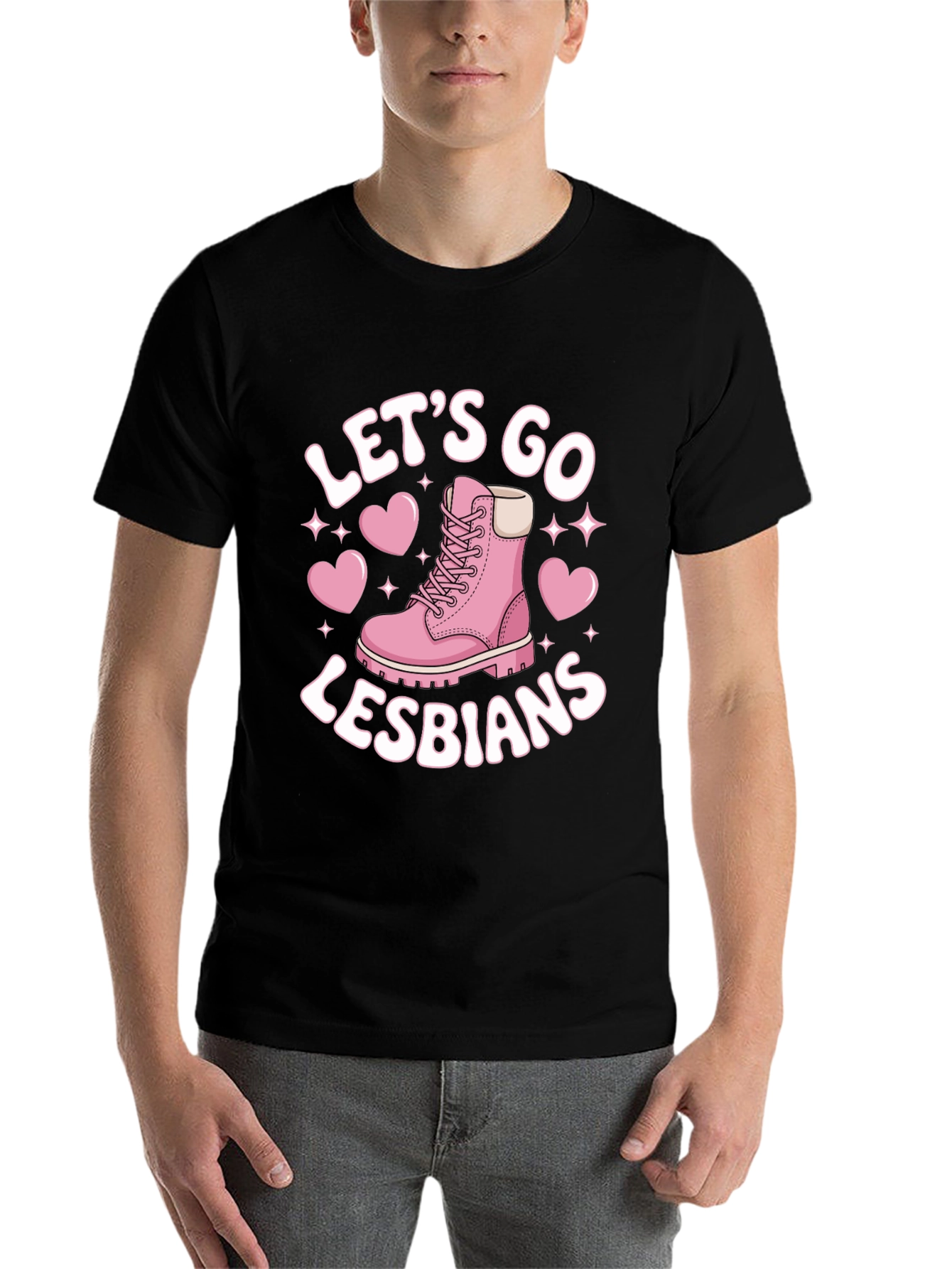 Black Let's Go Lesbians T-Shirt view 7