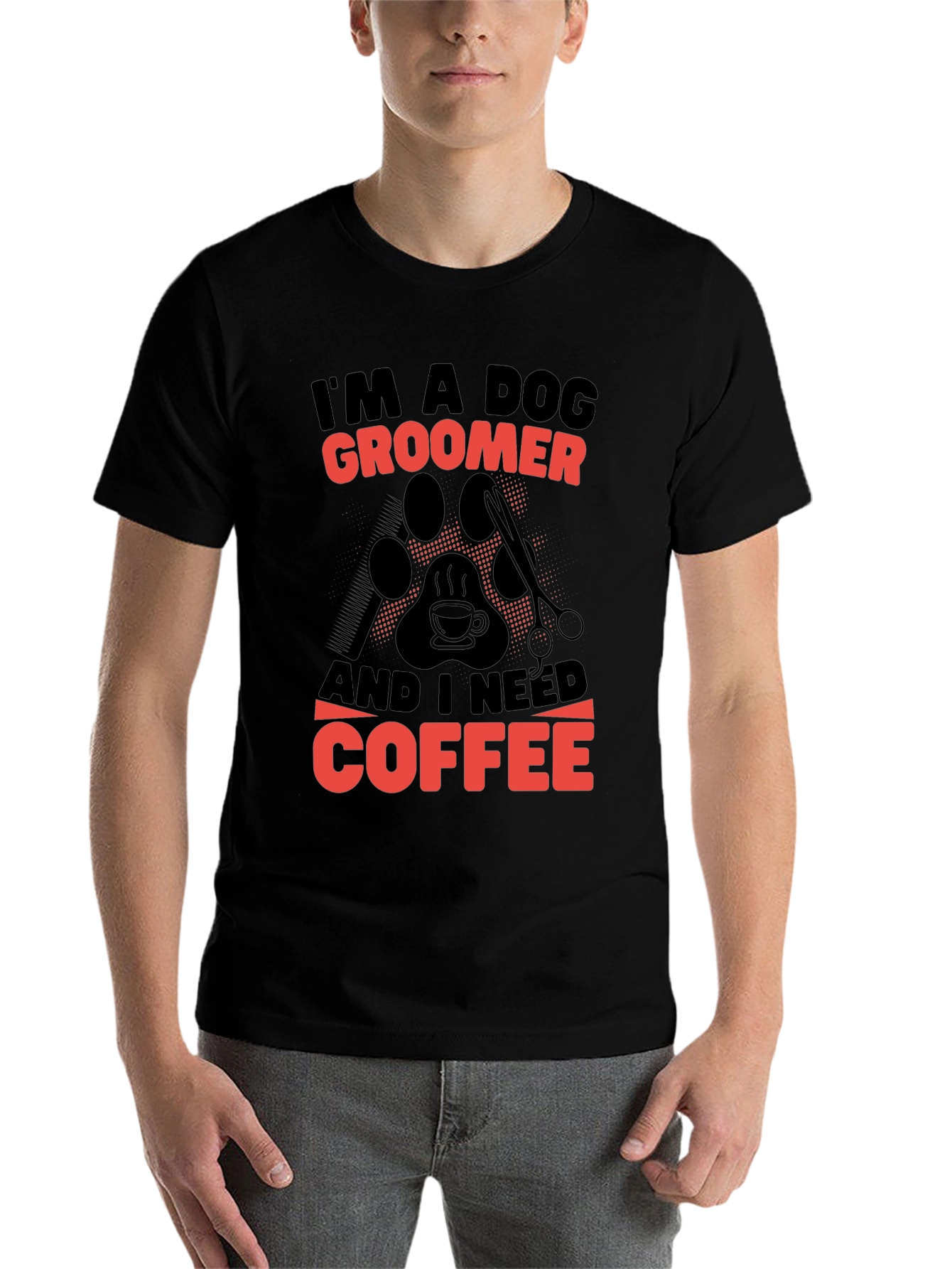 Black Dog Groomer Coffee T-Shirt view 7