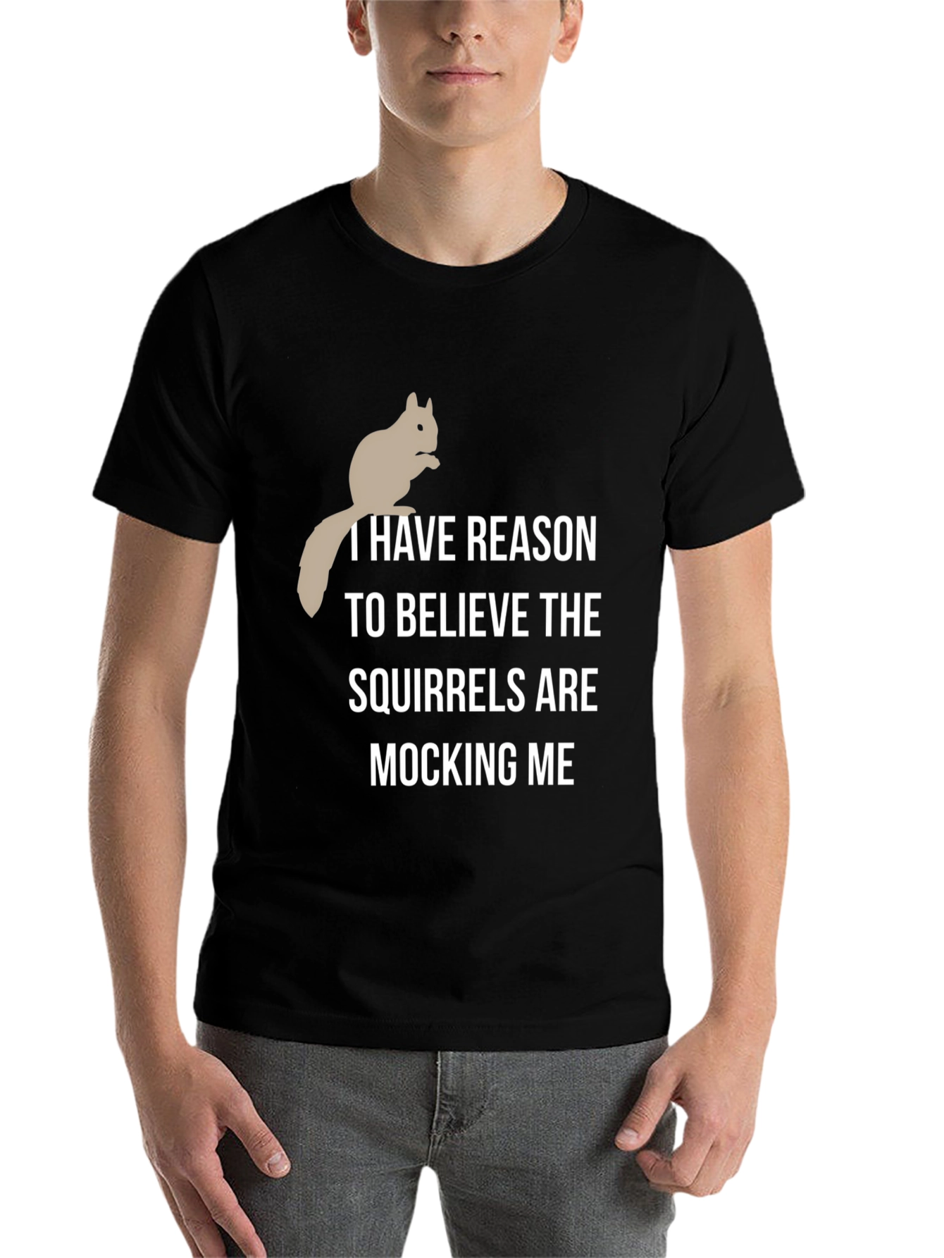 Black Squirrel Mocking T-Shirt - Humorous Graphic Tee view 7