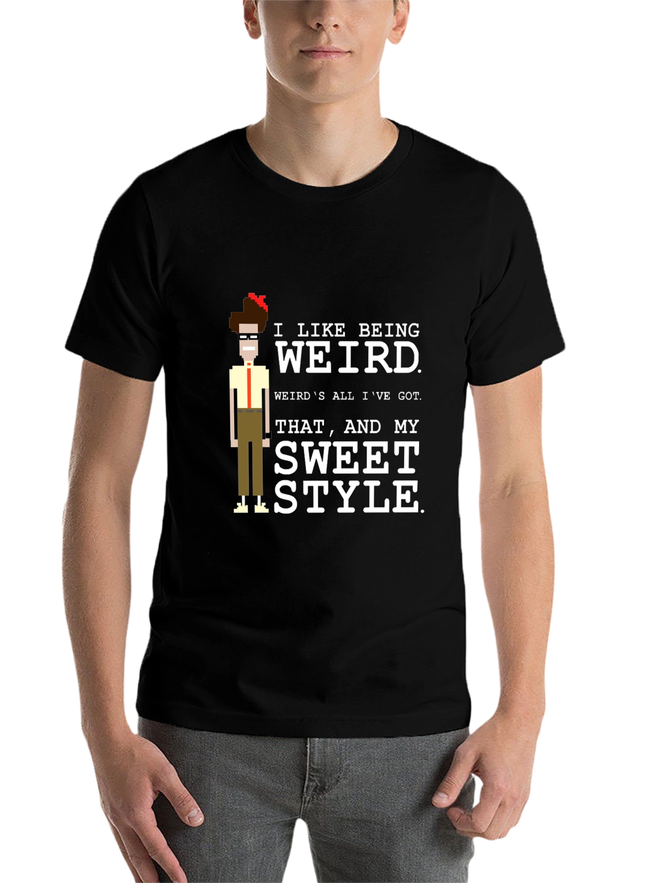 Black I Like Being Weird T-Shirt view 7
