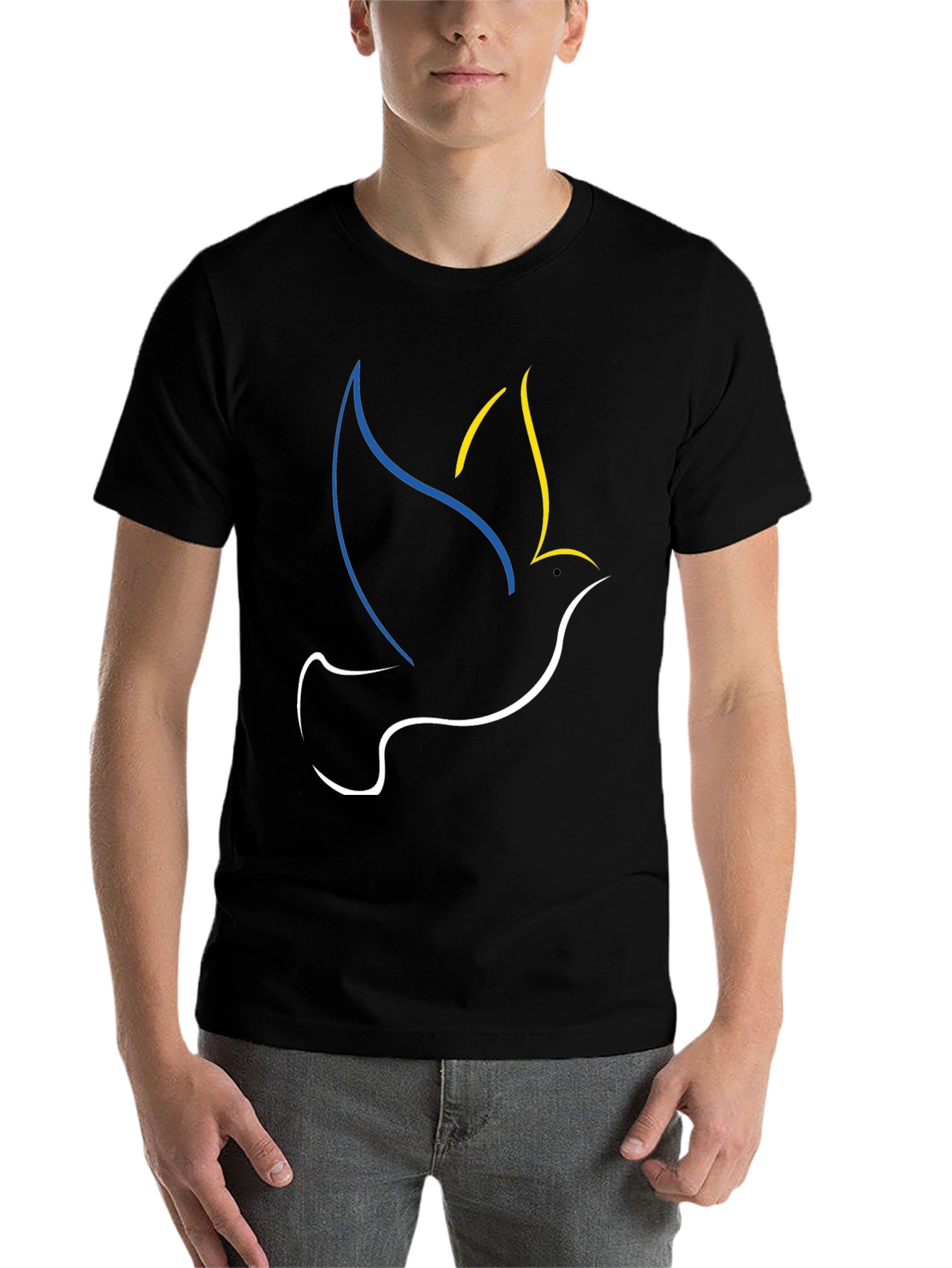Black Ukraine Dove Peace T-Shirt Black view 7