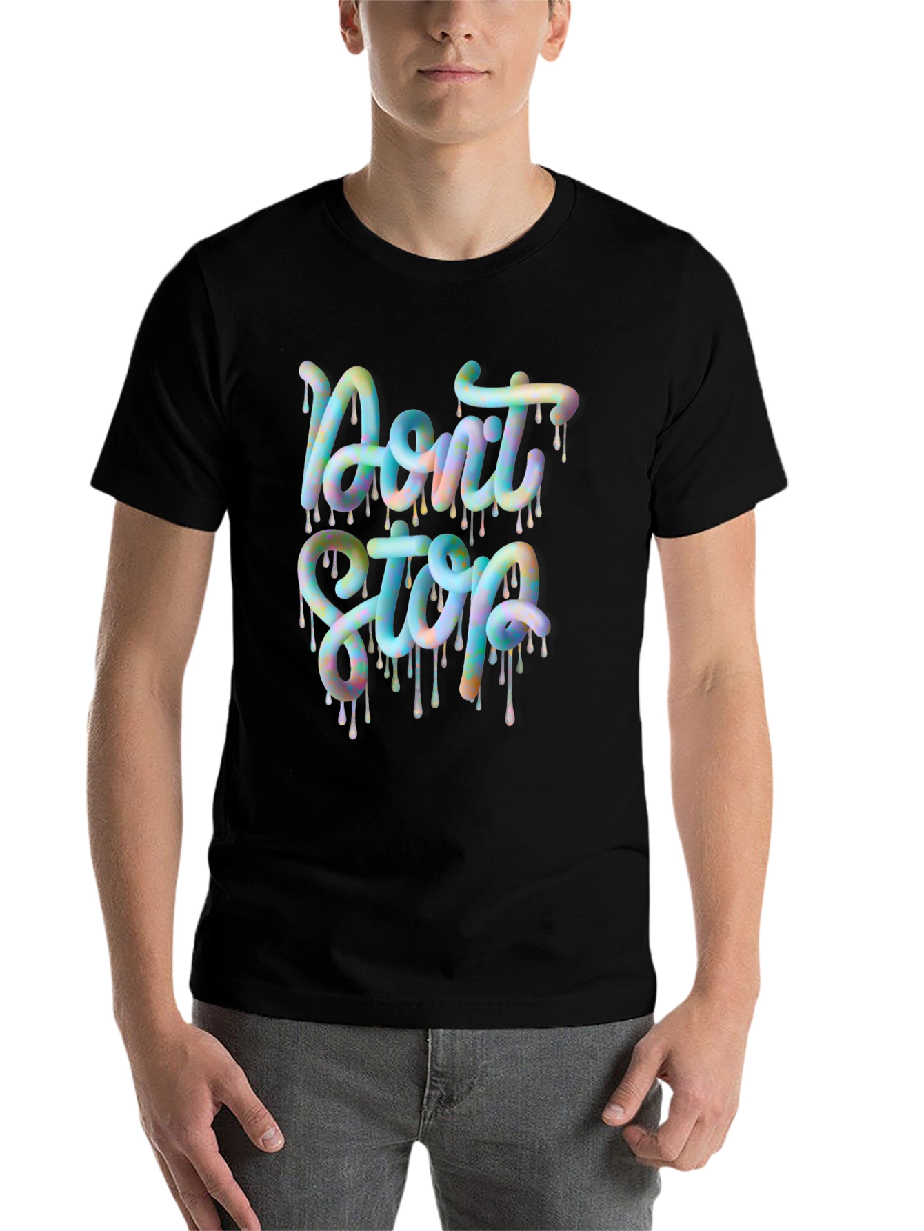 Black Don't Stop Graphic Tee - Trendy Design view 7