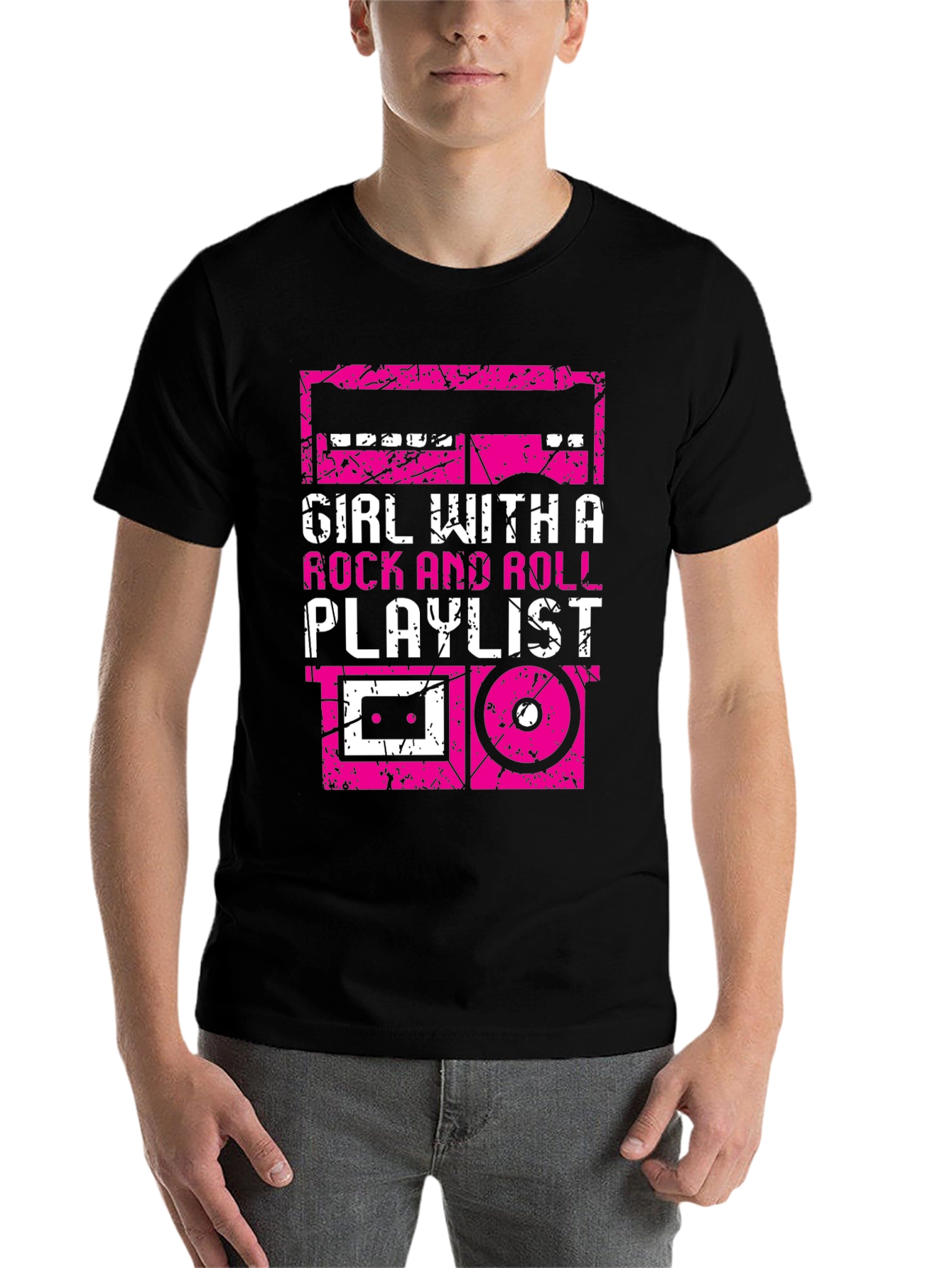 Black Rock and Roll Playlist T-Shirt view 7