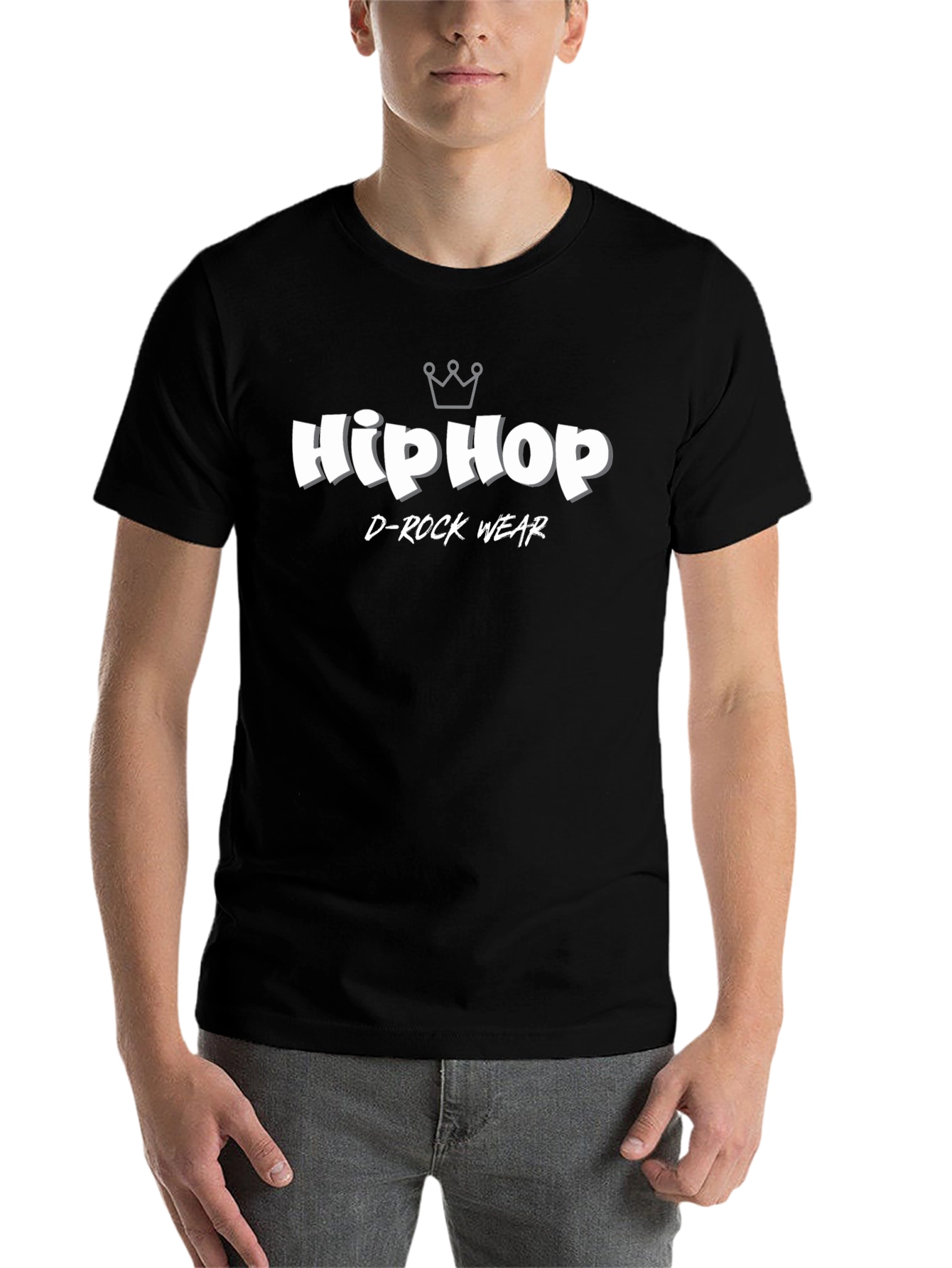 Black Hip Hop D-Rock Wear Black T-Shirt view 7