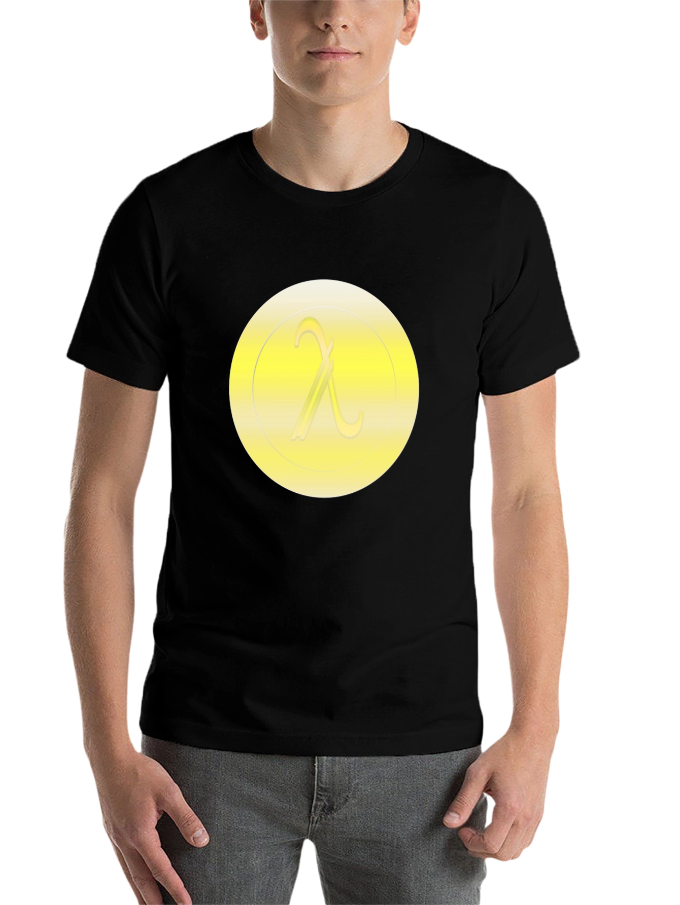 Black Lambda Symbol T-Shirt - Minimalist Design view 7