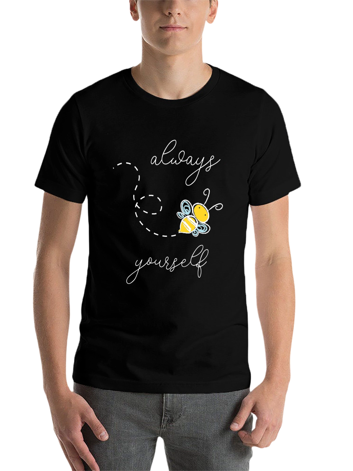 Black Always Bee Yourself Graphic Tee - Black view 7