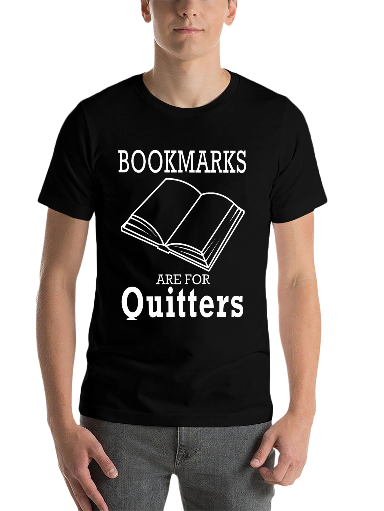 Black Bookmarks Are For Quitters Graphic Novelty T-Shirt view 7
