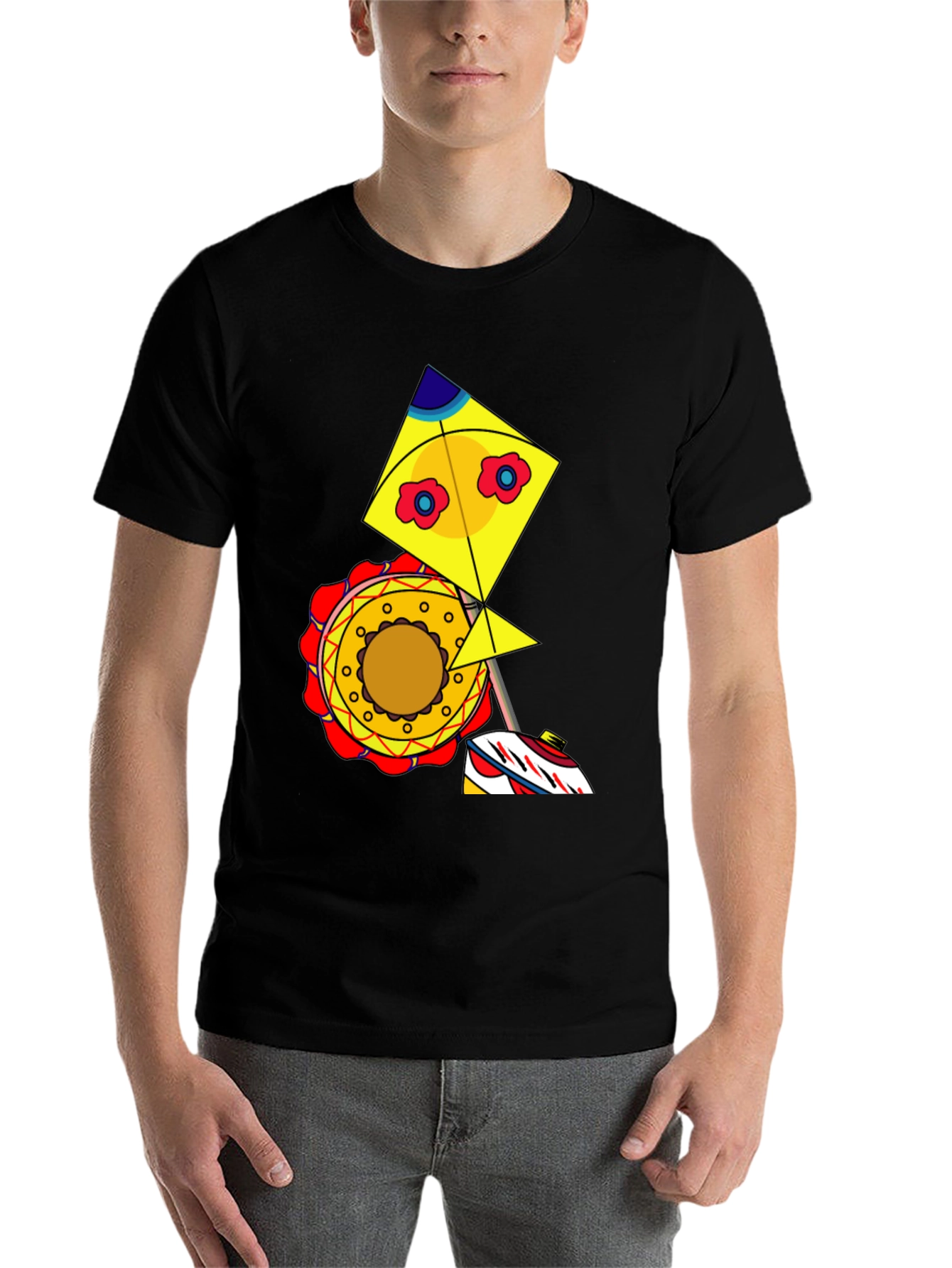 Black Kite Graphic Tee - Whimsical Design, Casual Style view 7