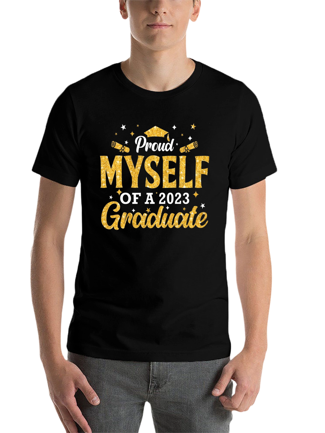 Black Proud 2023 Graduate T-Shirt view 7
