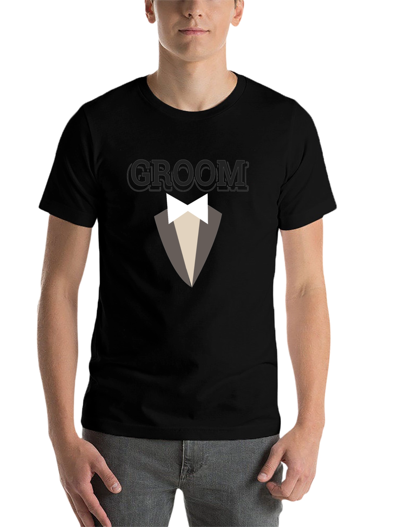 Black Groom Tuxedo T-Shirt - Bachelor Party Tee view 7