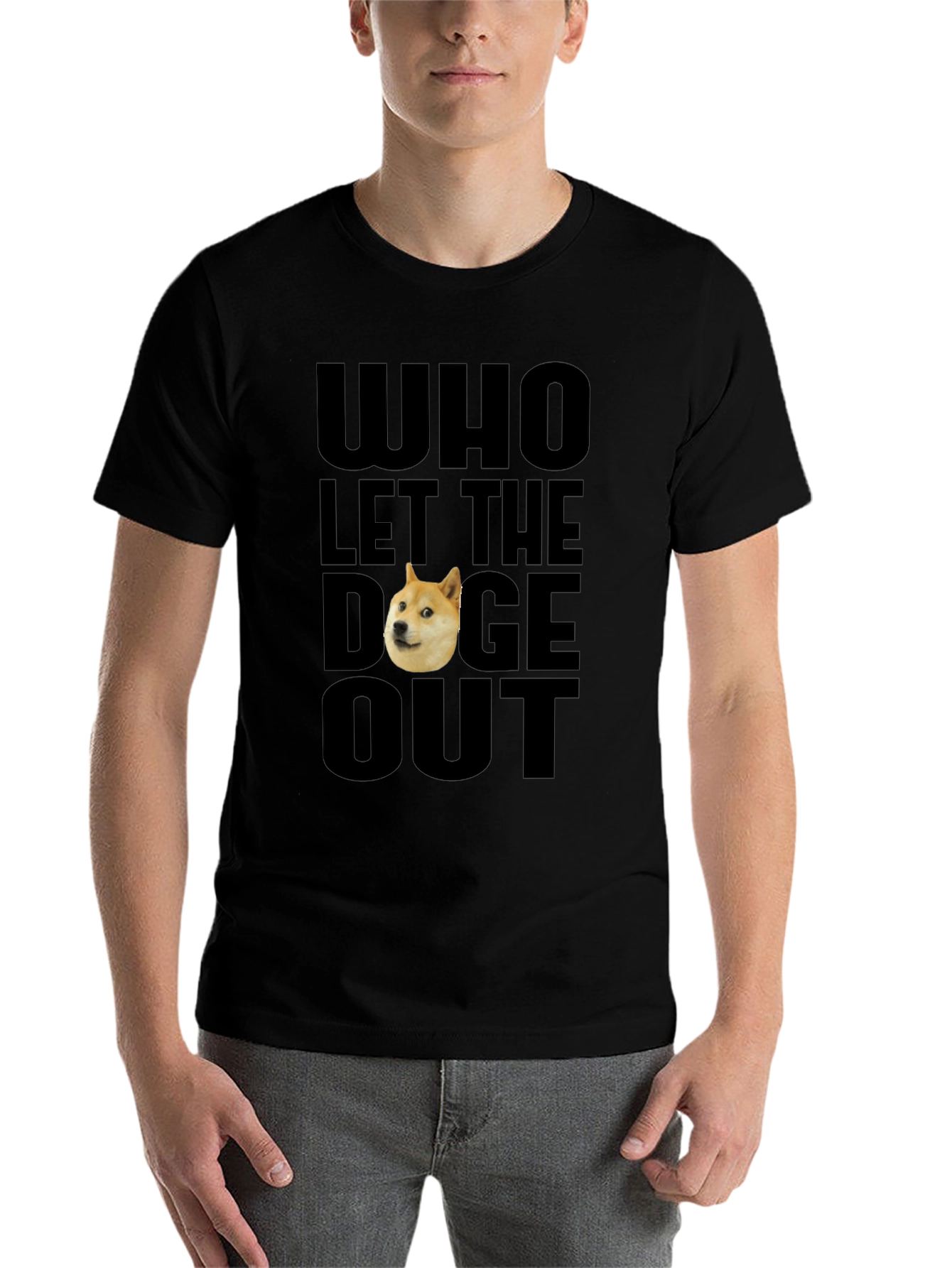 Black Who Let The Doge Out T-Shirt view 7