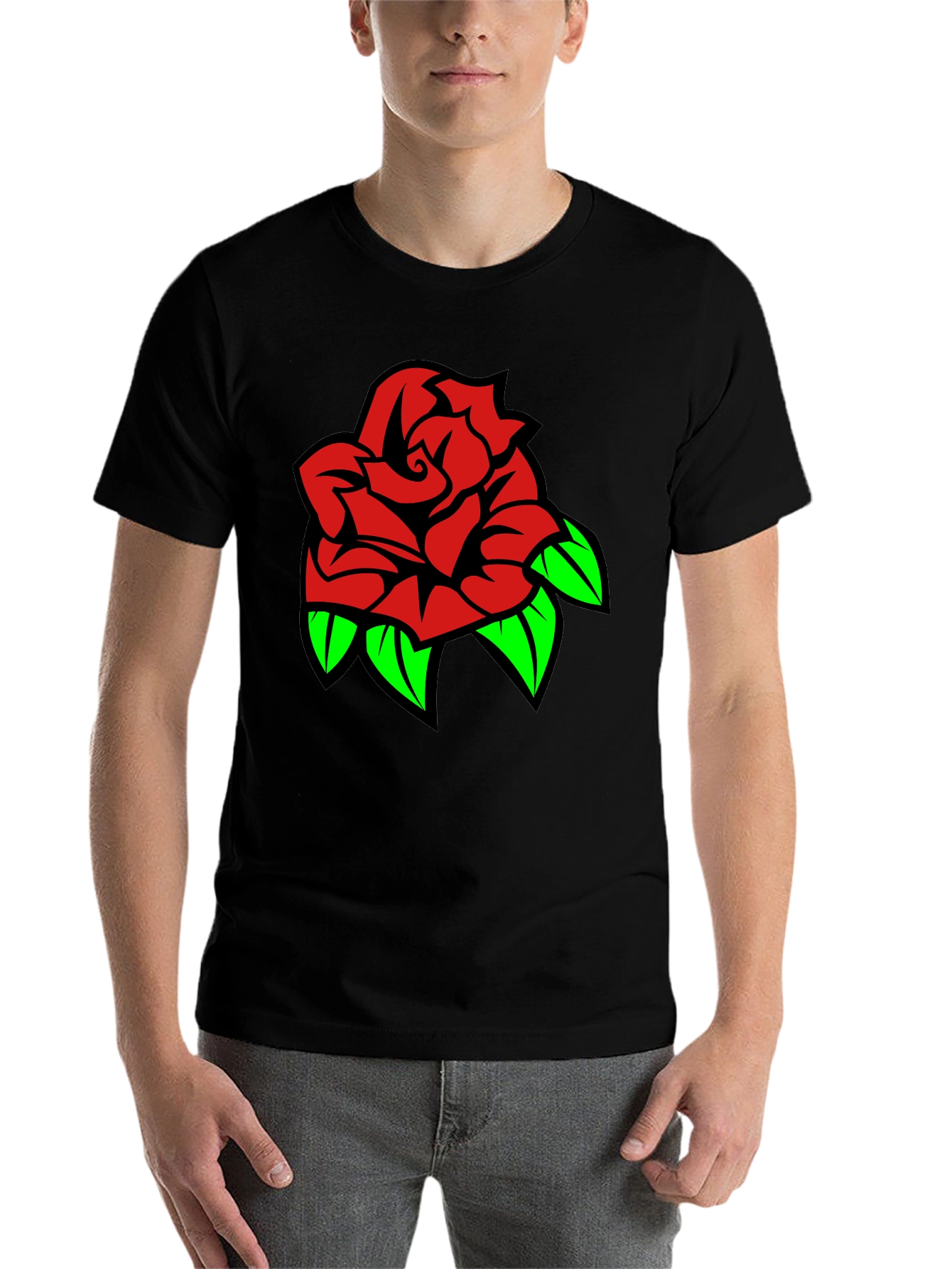 Black Rose Graphic Tee - Stylish Black T-Shirt view 7