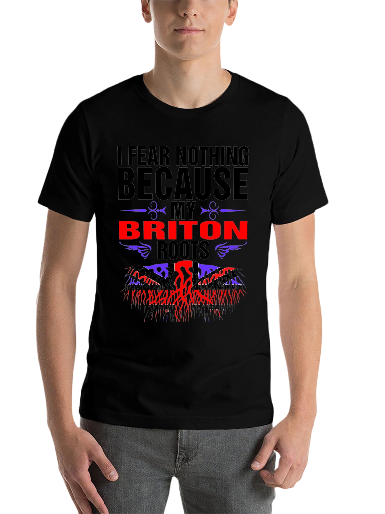 Black Briton Roots T-Shirt - I Fear Nothing Tee view 7