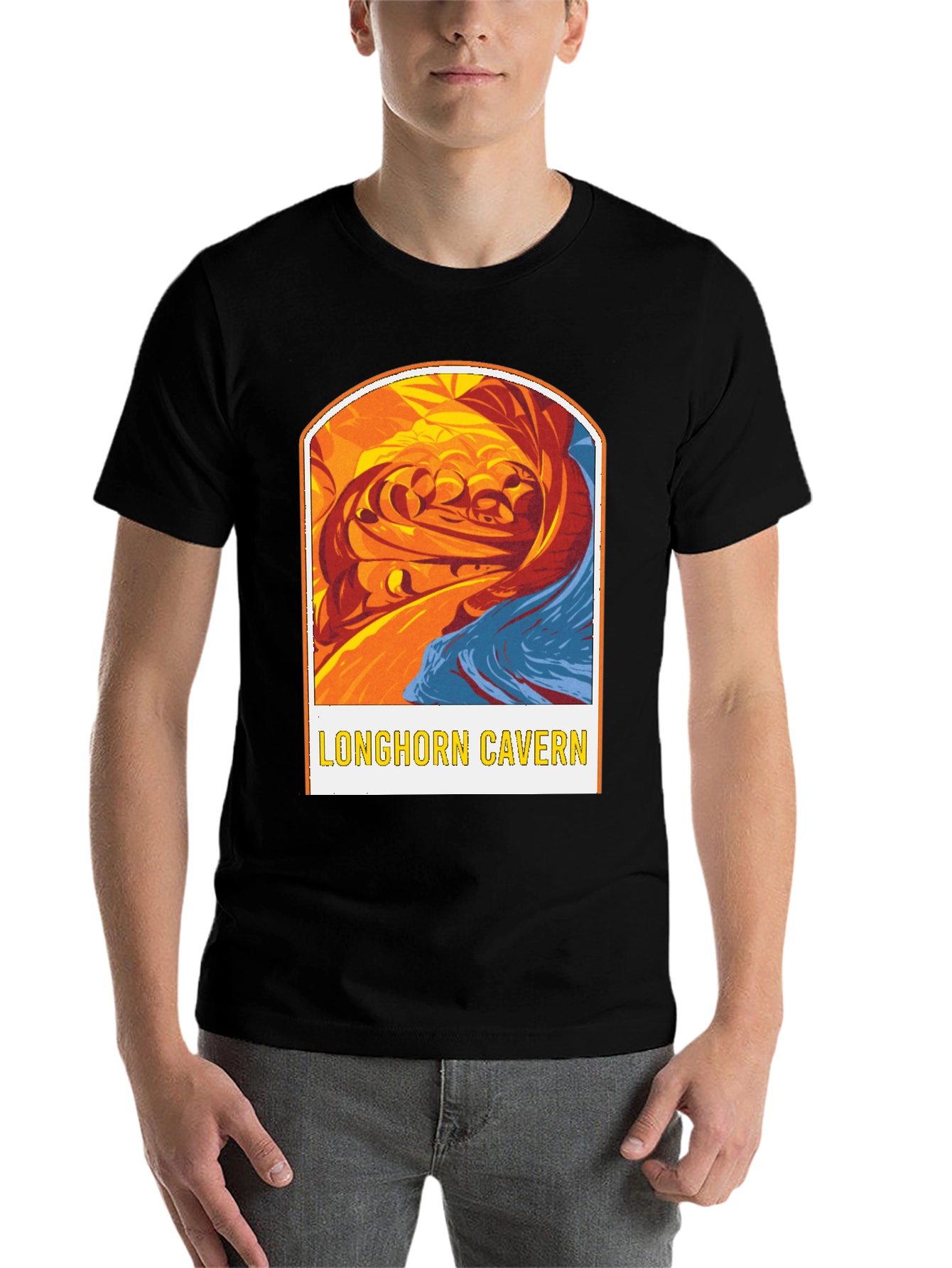 Black Longhorn Cavern Graphic Tee - Black Cotton Blend view 7